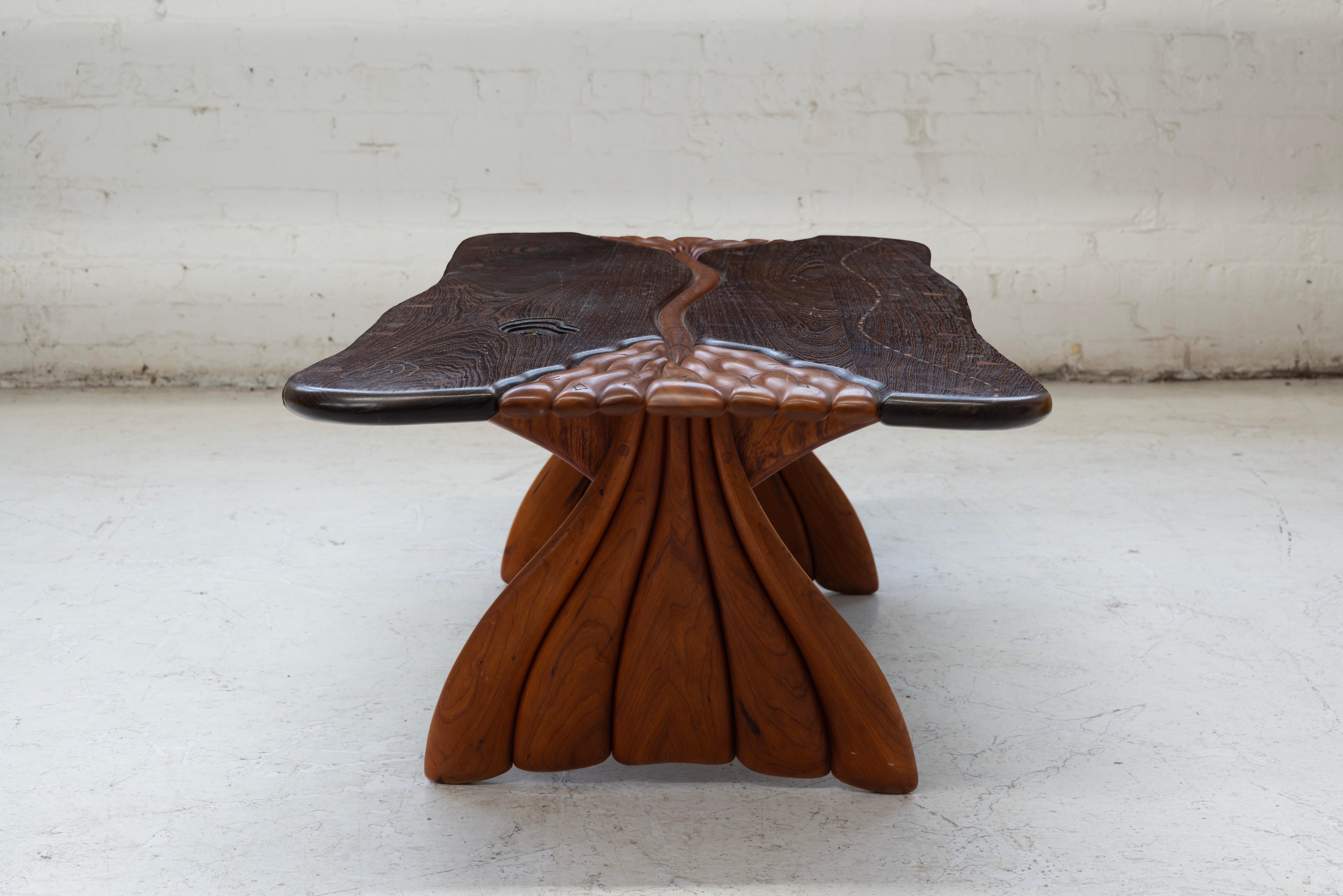 Steven Spiro Hand Carved Coffee Table In Good Condition For Sale In Chicago, IL