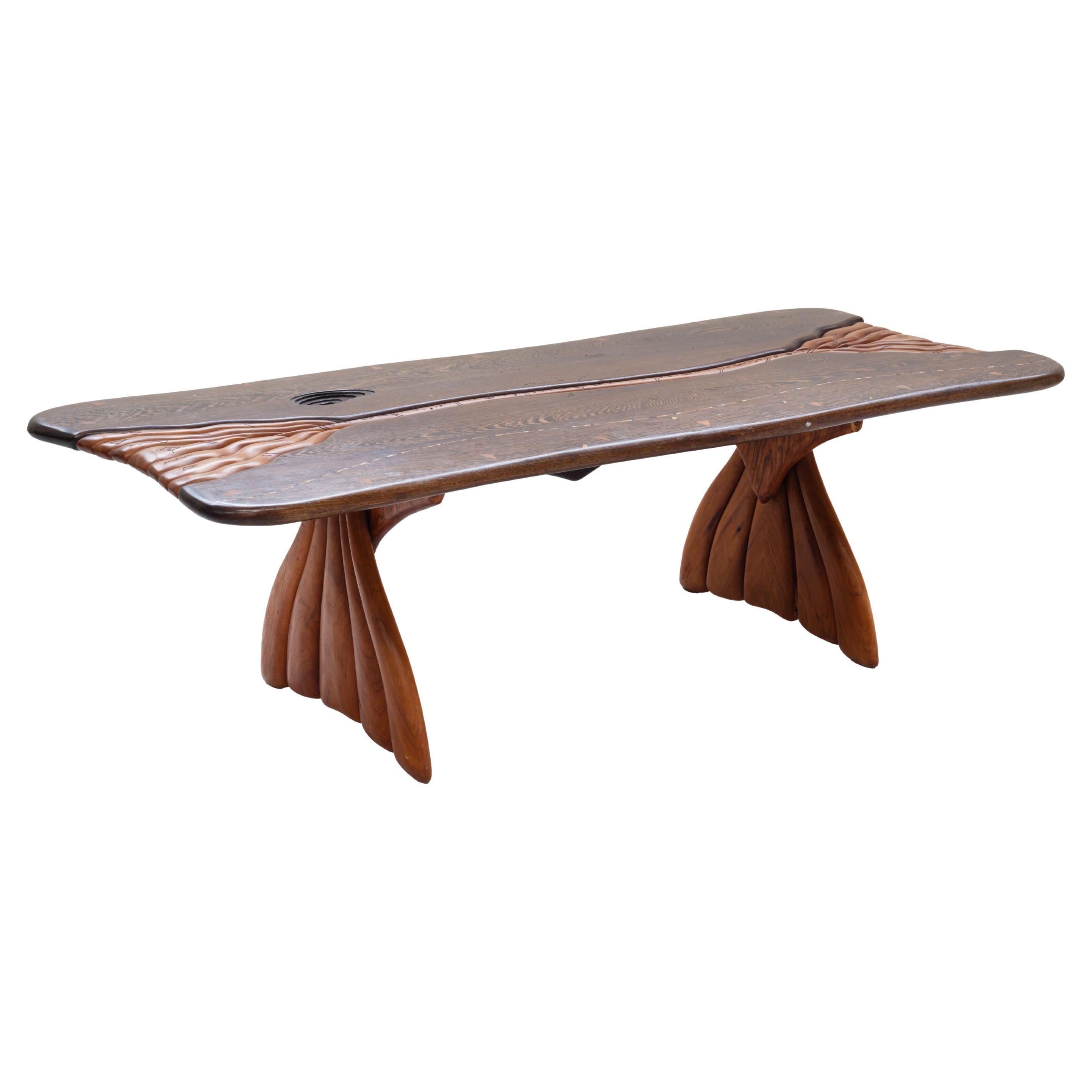 Steven Spiro Hand Carved Coffee Table For Sale