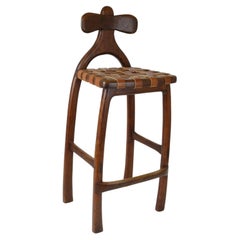 Steven Spiro Studio Craft Stool w/ Leather Seat.