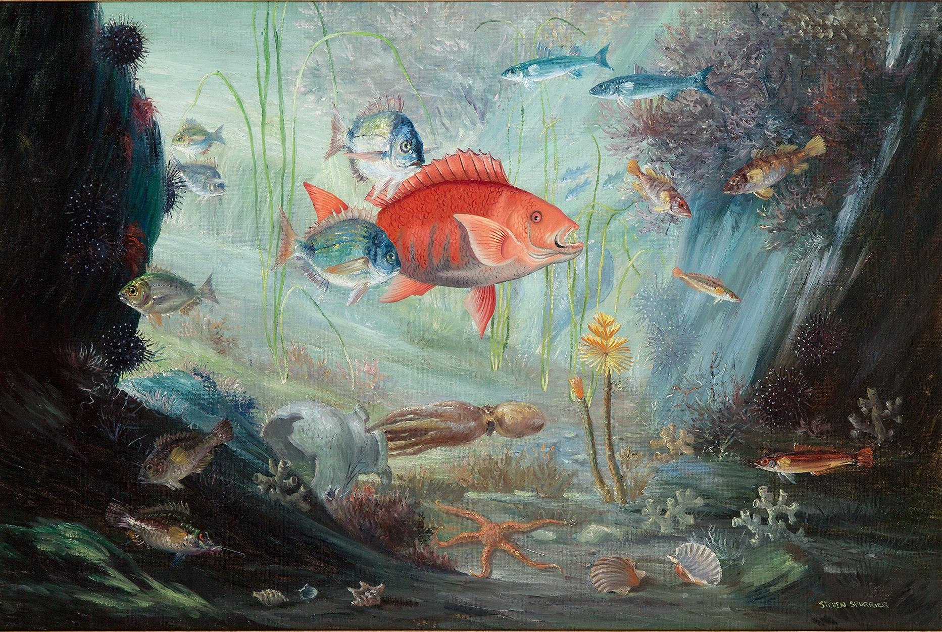 The Ocean Depths - Mid 20th Century Animal Painting by Steven Spurrier For Sale 1