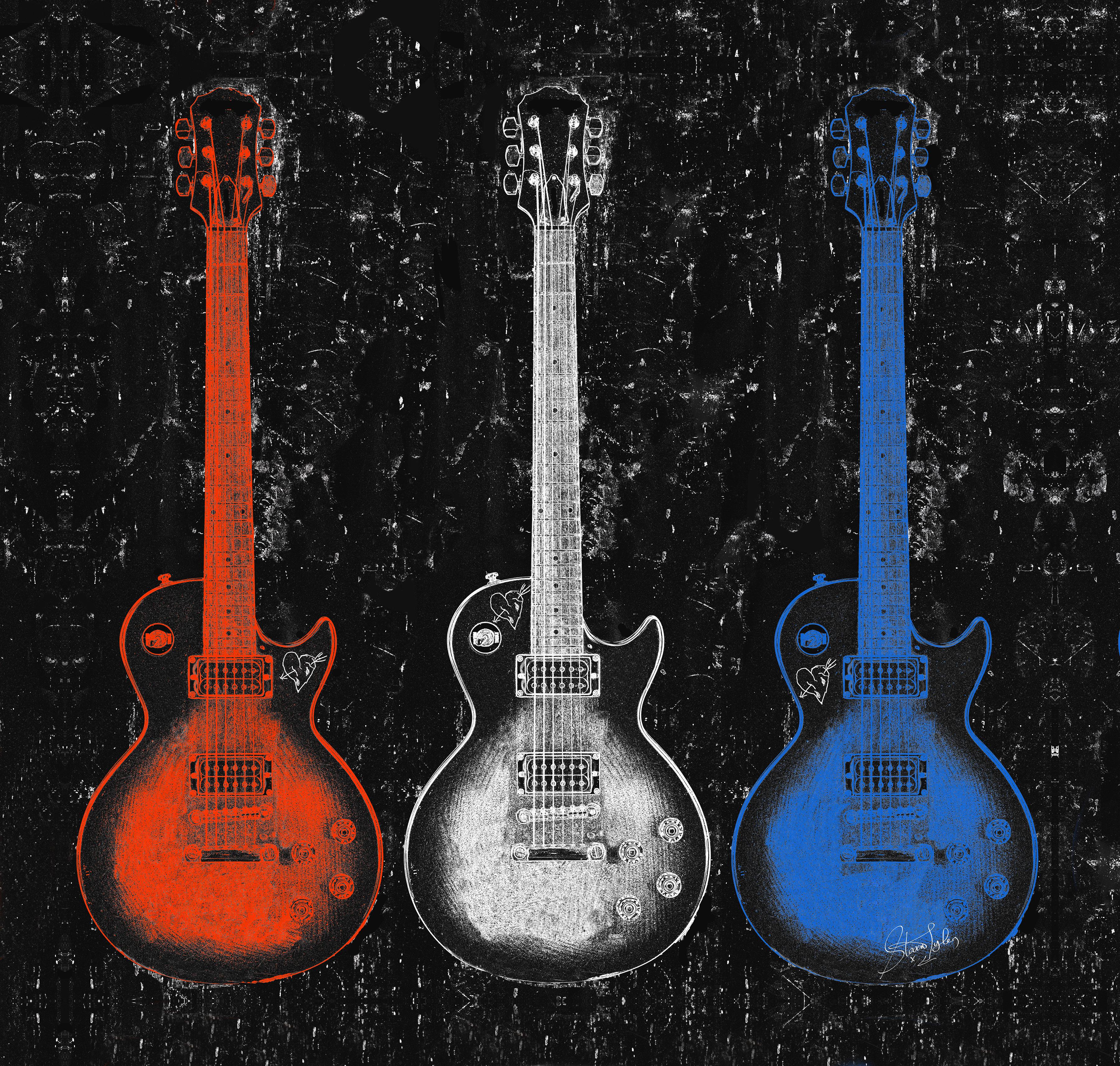 "American Guitar Small" Stampa 19 x 22 pollici Edizione di 400 di Steven Tyler
