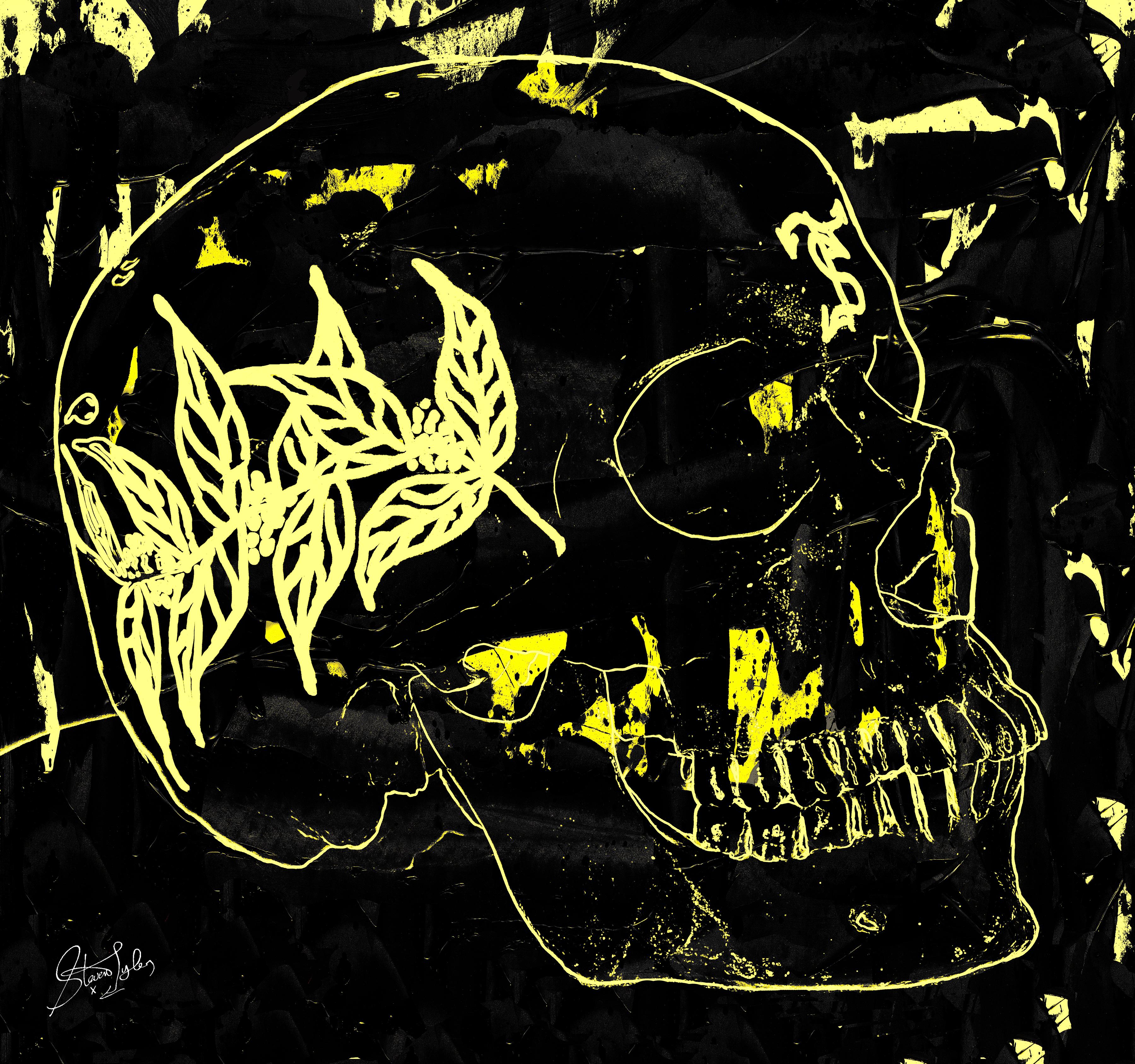 "Teschio Giallo Grande" Stampa 38 x 40 pollici Edizione di 300 di Steven Tyler