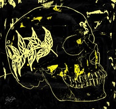 "Calavera amarilla pequeña" Impresión 18 x 20 pulgadas Edición de 400 por Steven Tyler