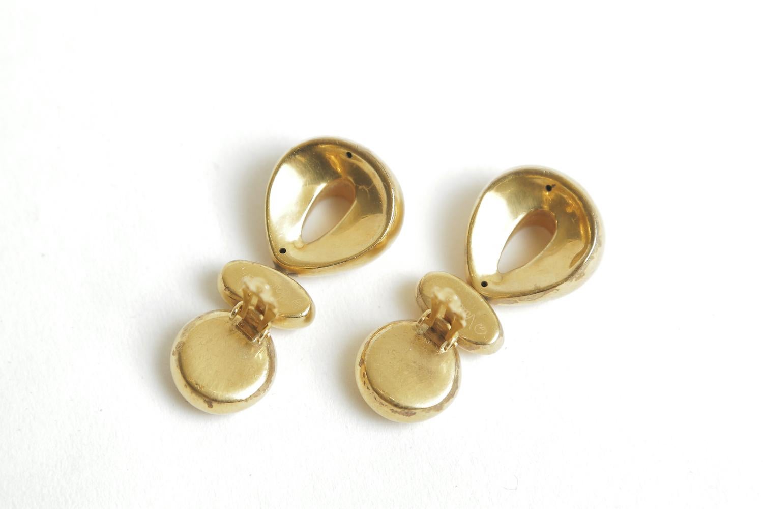 Steven Vaubel Geometric Sculptural Clip On Dangle Earrings Vintage In Good Condition In North Miami, FL