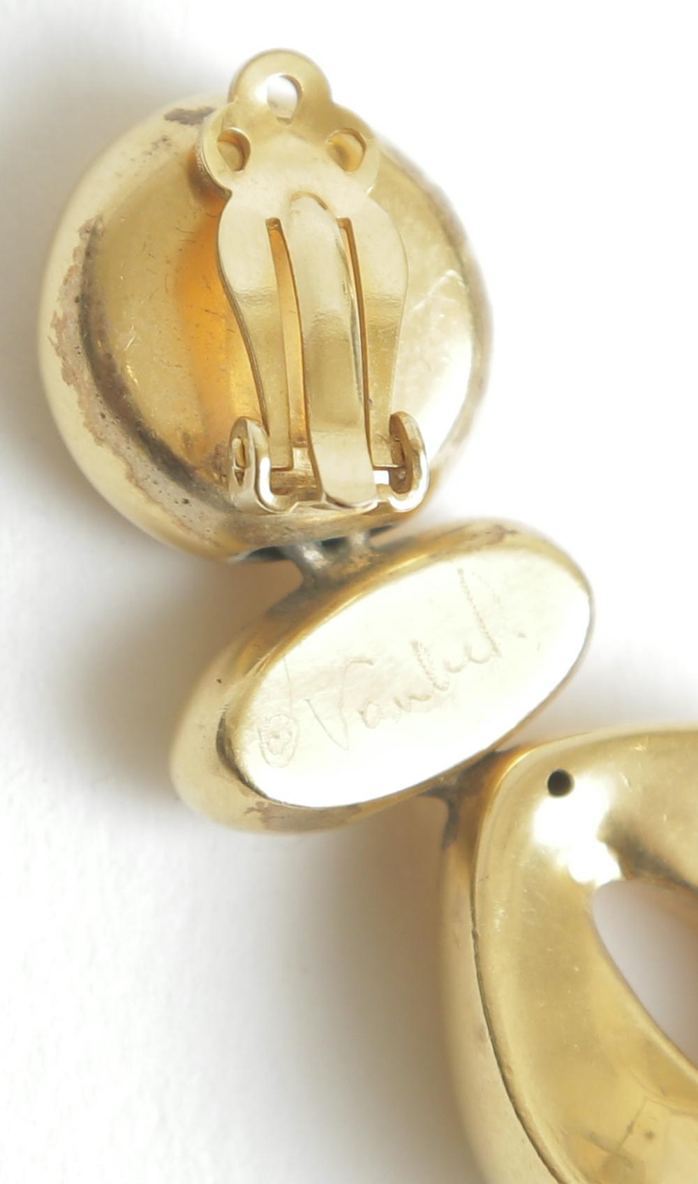 Women's Steven Vaubel Geometric Sculptural Clip On Dangle Earrings Vintage