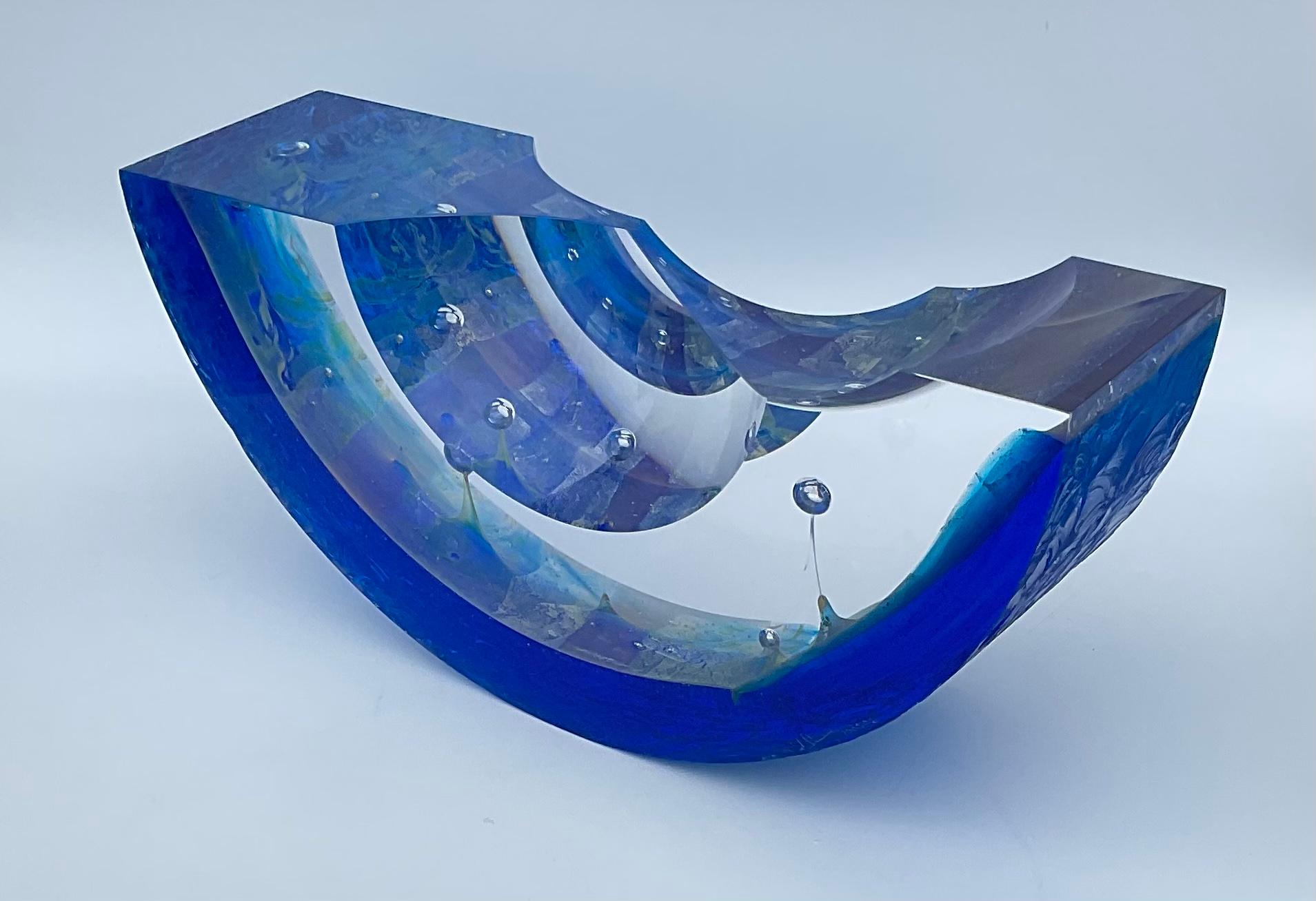 Steven Weinberg Studio Glass Abstract Regatta Boat Sculpture Artist Signed  In Good Condition In Ann Arbor, MI