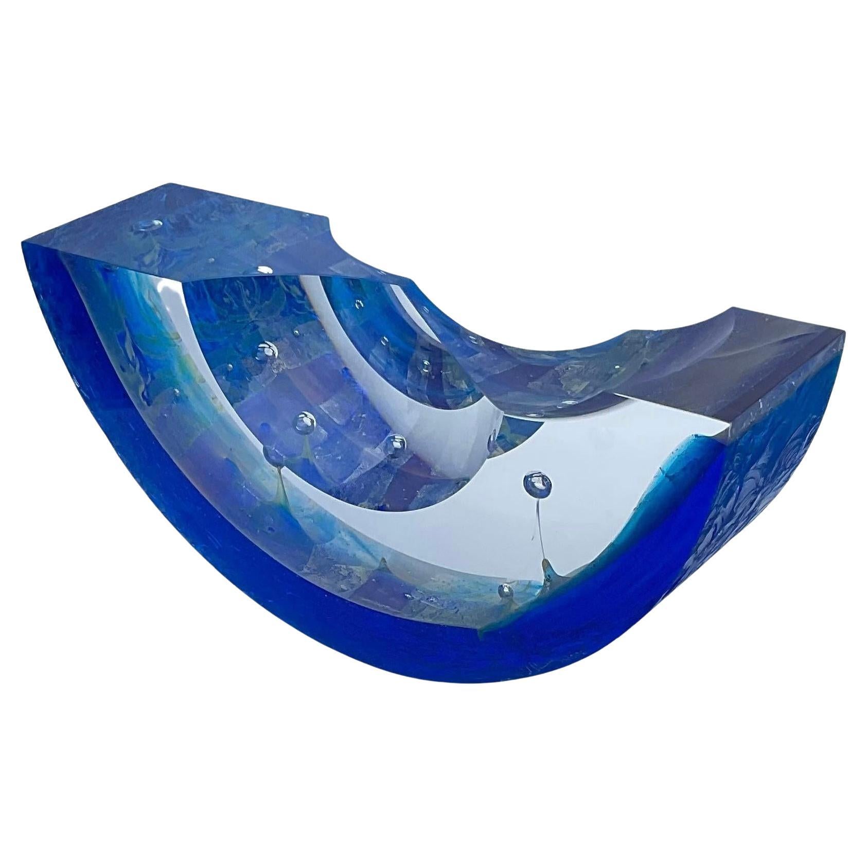 Steven Weinberg Studio Glass Abstract Regatta Boat Sculpture Artist Signed 