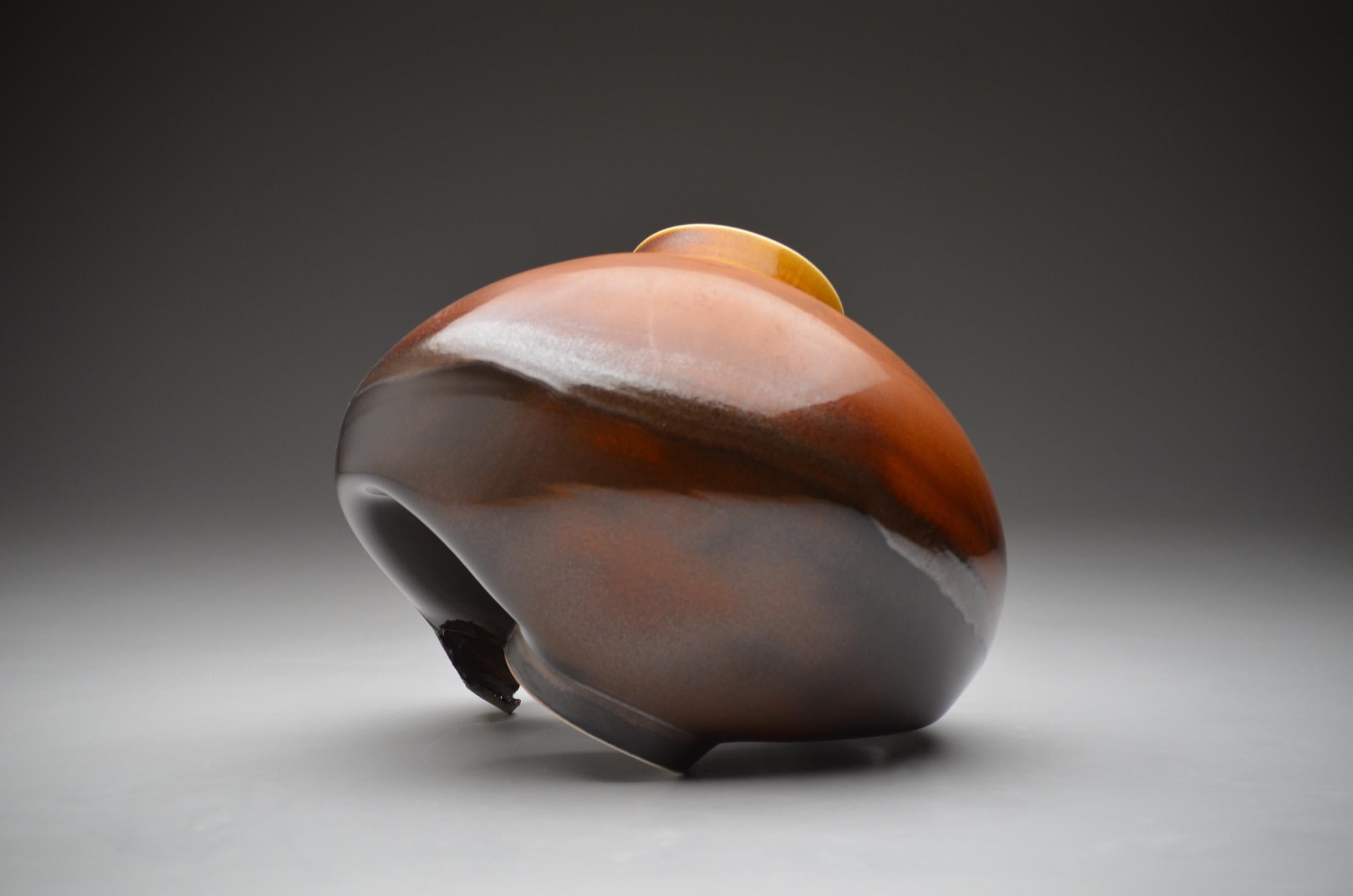 Deconstructed Ceramic Vessel Form, Contemporary Glazed Porcelain Sculpture, Lee For Sale 3