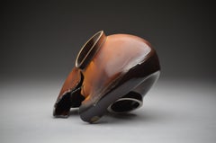 Brown Moon Jar 2, 2024, Steven Young Lee, Porcelain Sculpture Aventurine Glaze