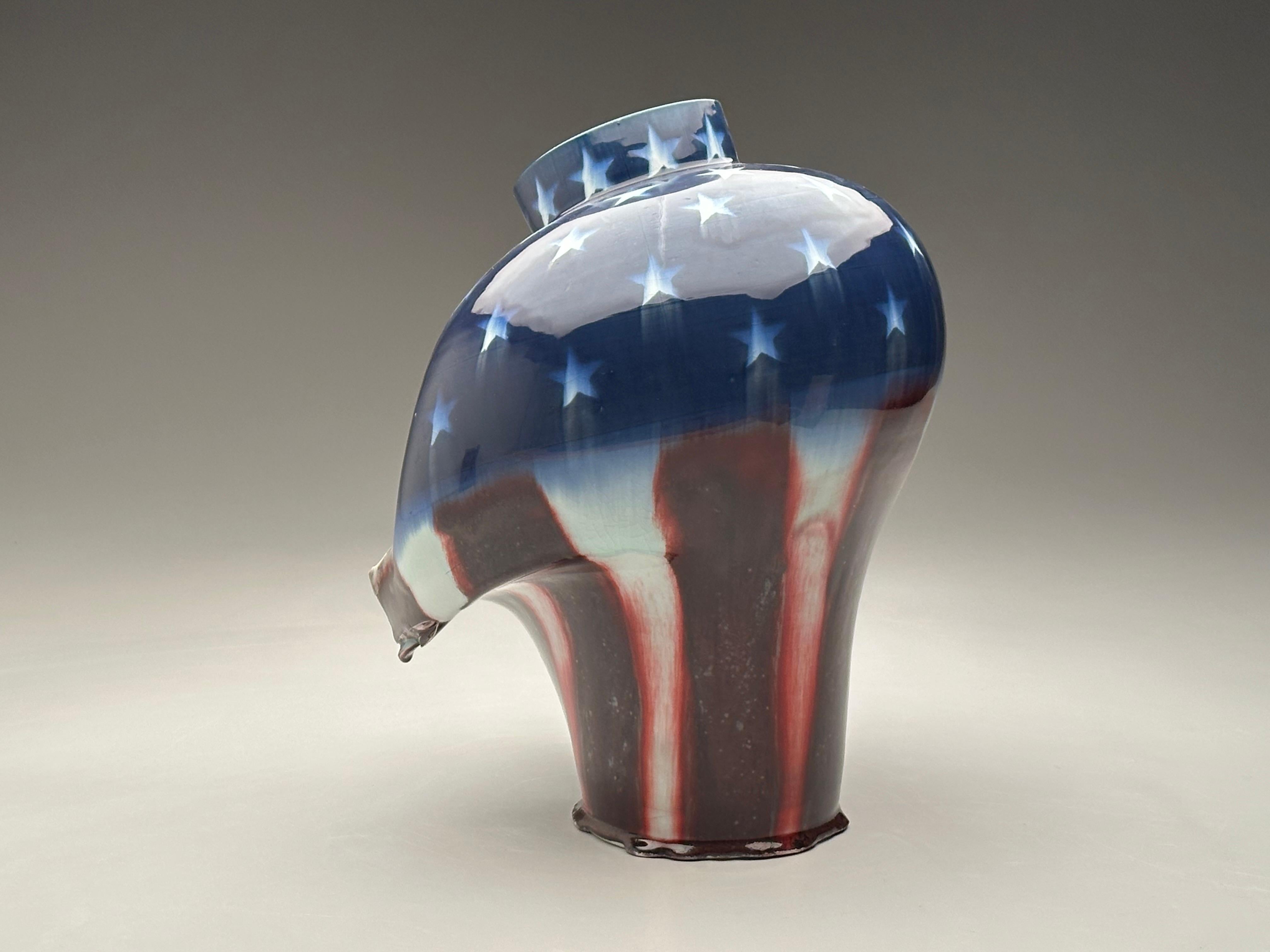 Escultura contemporánea de porcelana, forma de vasija tradicional coreana, deconstruida - Sculpture Contemporáneo de Steven Young Lee