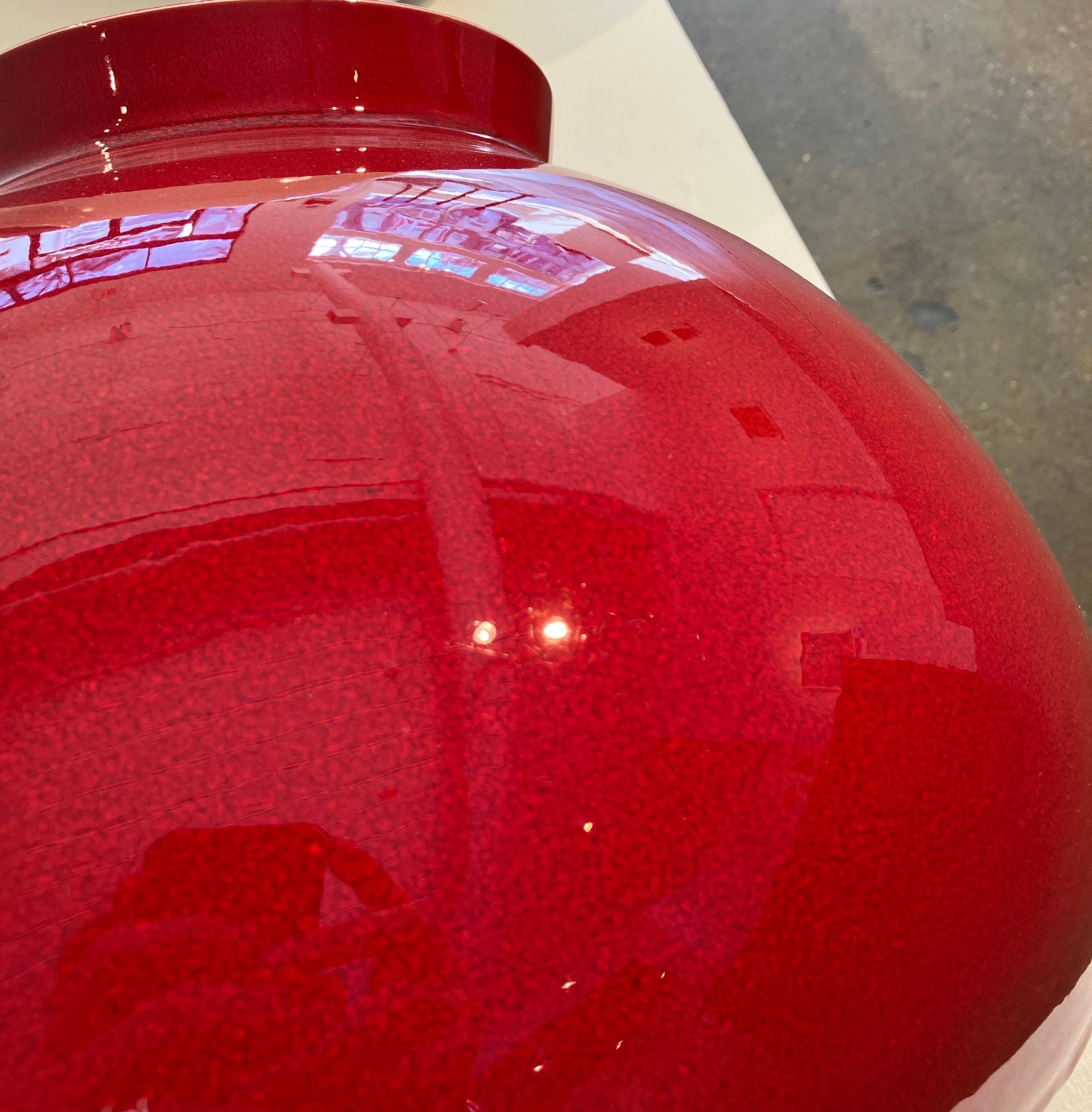 Zeitgenössische Porzellan-Skulptur Triptychon, rot-weiß-blaue koreanische Gefäßform im Angebot 2