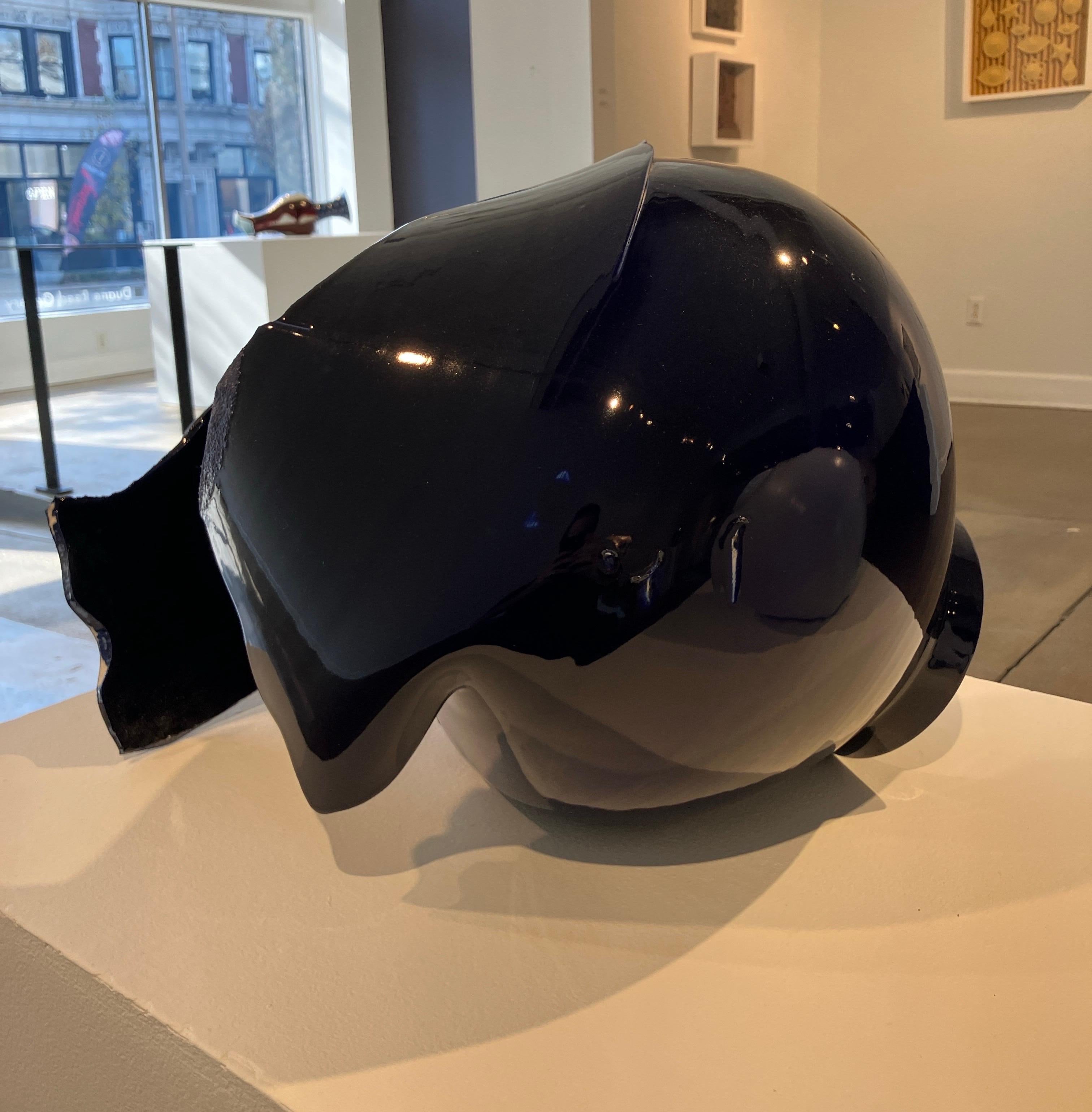 Zeitgenössische Porzellan-Skulptur Triptychon, rot-weiß-blaue koreanische Gefäßform im Angebot 5