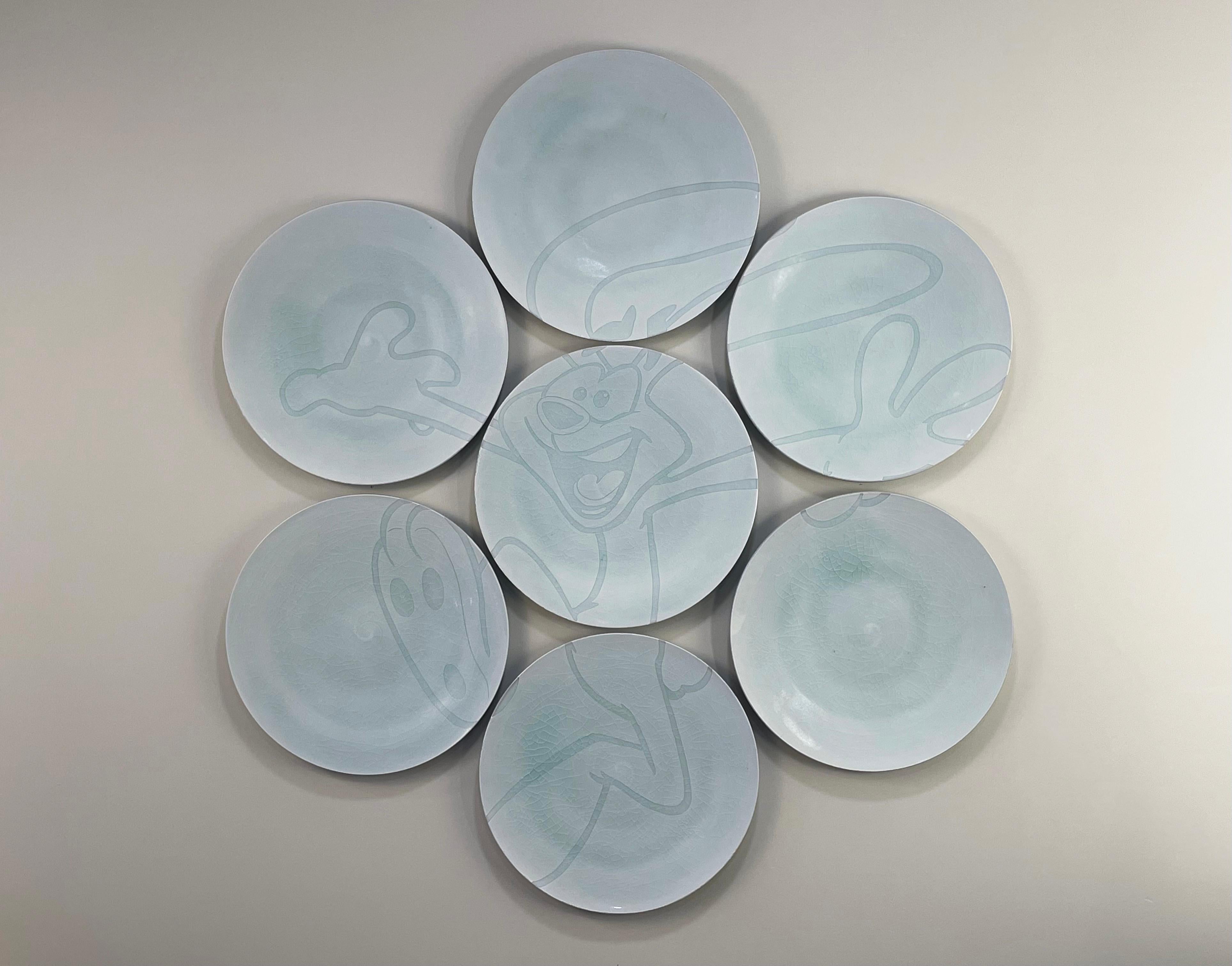 "In Like a Rabbit", Contemporary, Ceramic, Wall Installation, Sculpture, Glaze
