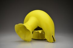 "Vase with Yellow Glaze and Lobed Rim", Contemporary, Ceramic, Sculpture, Yellow