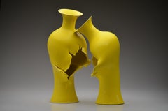 YELLOW ASIAN BALUSTER VASES