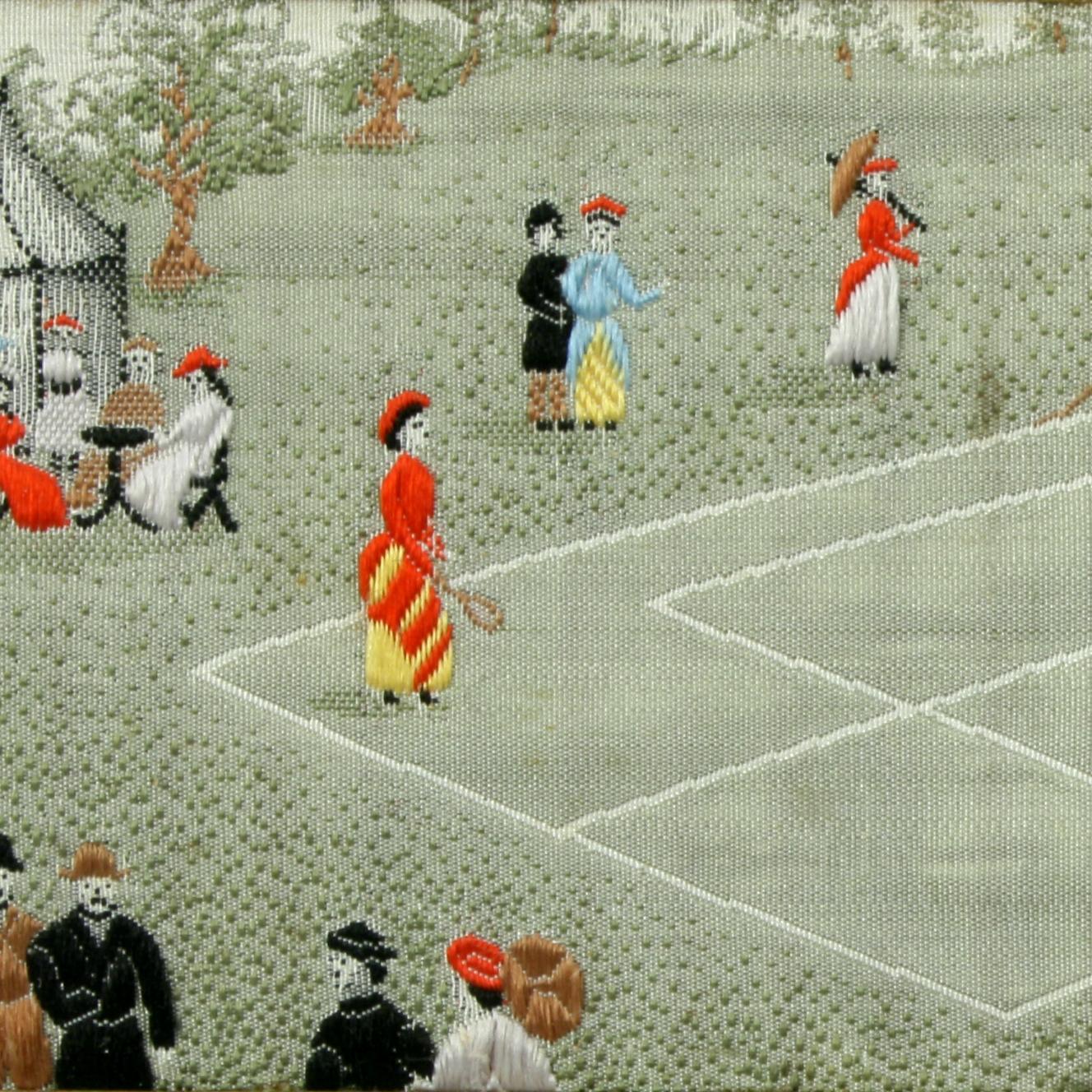 English Stevengraph, a Tennis Match, the First Set