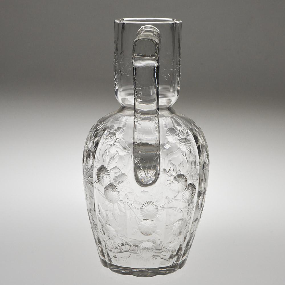 Stevens & Williams Jarra de agua de cristal de roca tallado en calcografía principios del siglo XX en venta