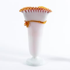 Stevens & Williams Vases Applied Flowers and Leaves