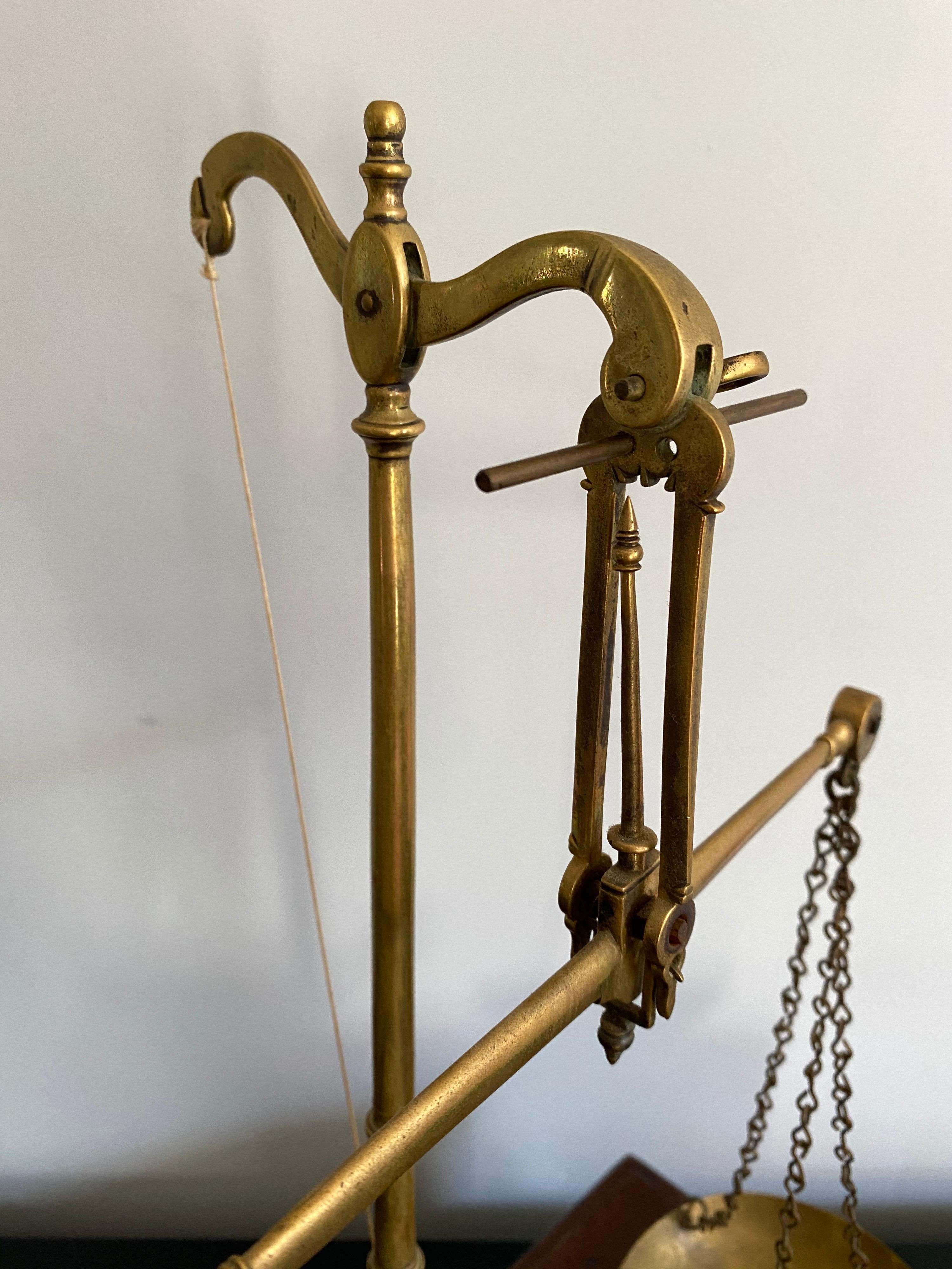 Victorian Stevens & Sons 19th Century Brass and Mahogany Scale