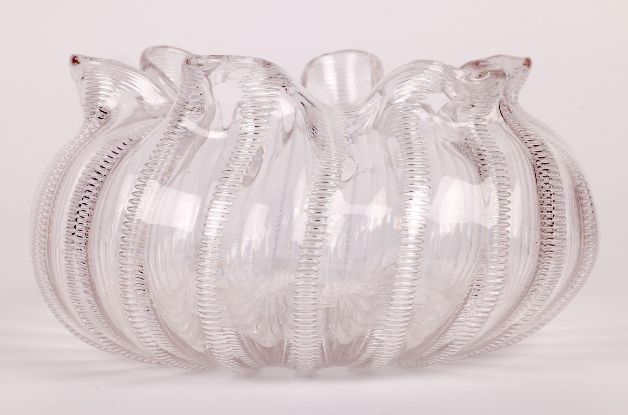 Stevens & Williams Aesthetic Movement Jewel Pattern Glass Bowl For Sale 2