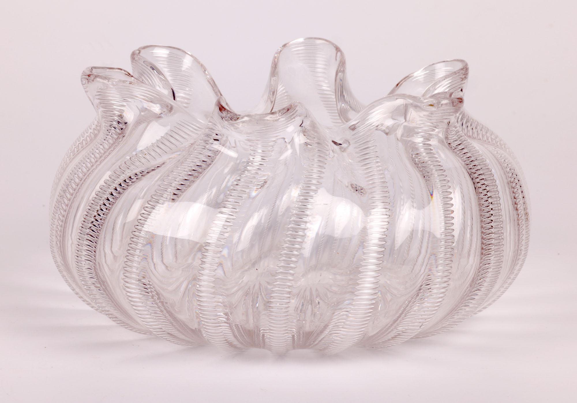 Stevens & Williams Aesthetic Movement Jewel Pattern Glass Bowl For Sale 5