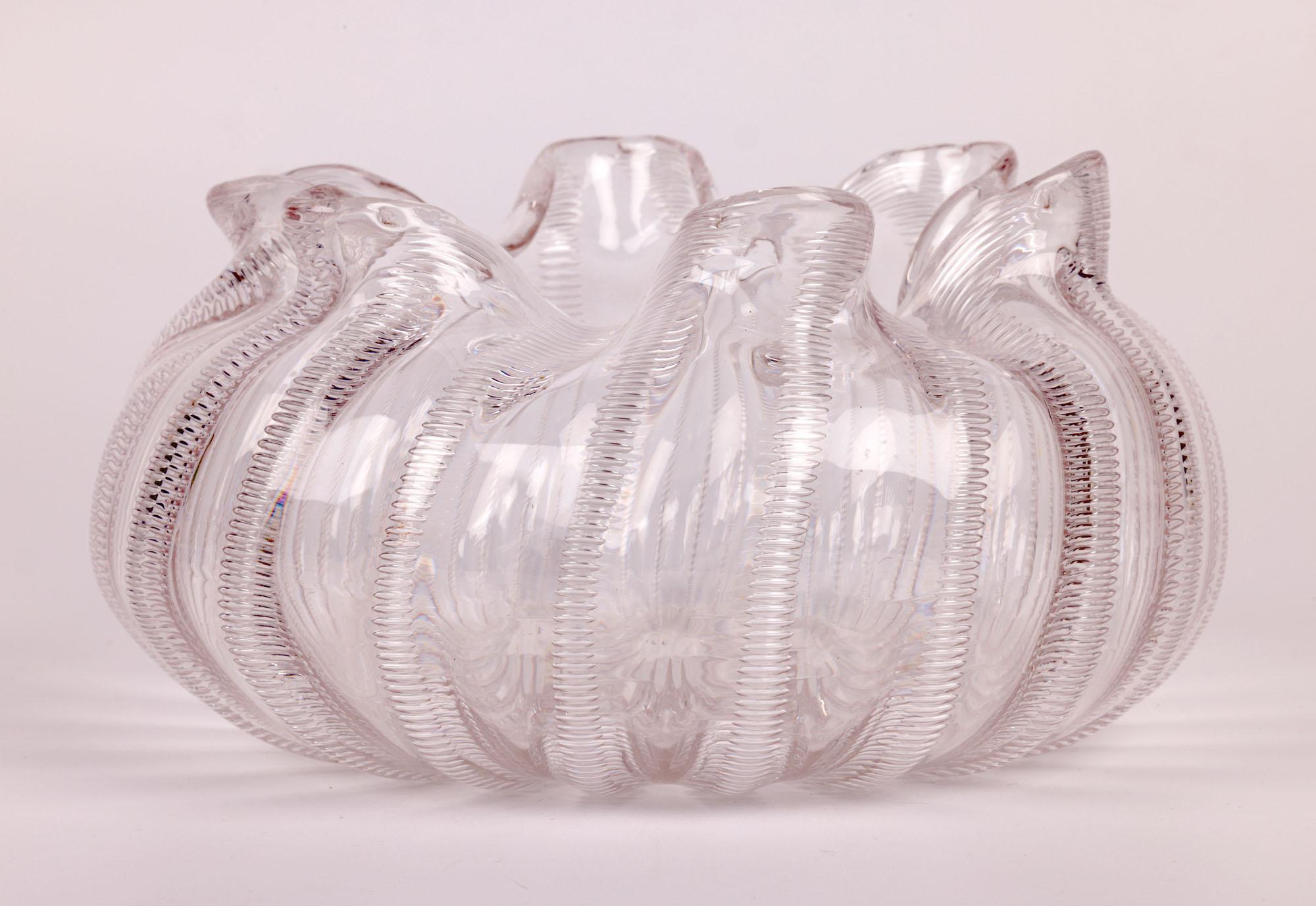 Stevens & Williams Aesthetic Movement Jewel Pattern Glass Bowl For Sale 11