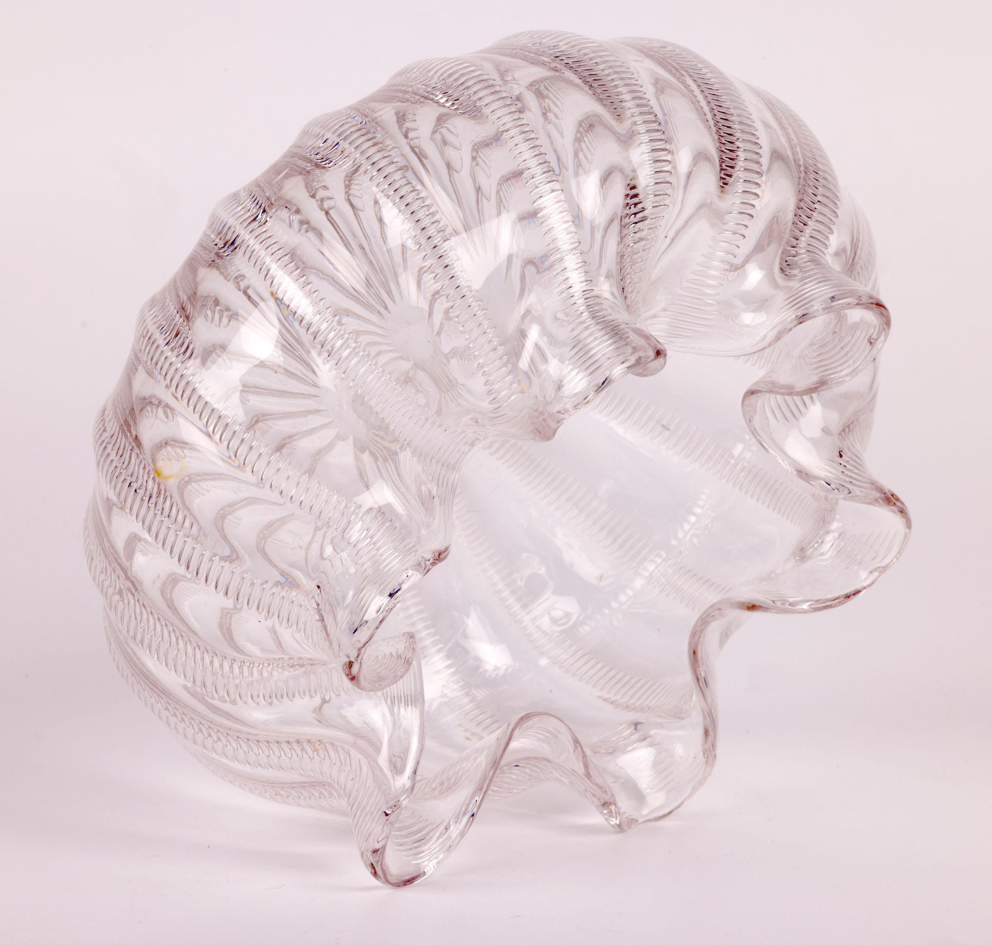 Late 19th Century Stevens & Williams Aesthetic Movement Jewel Pattern Glass Bowl For Sale