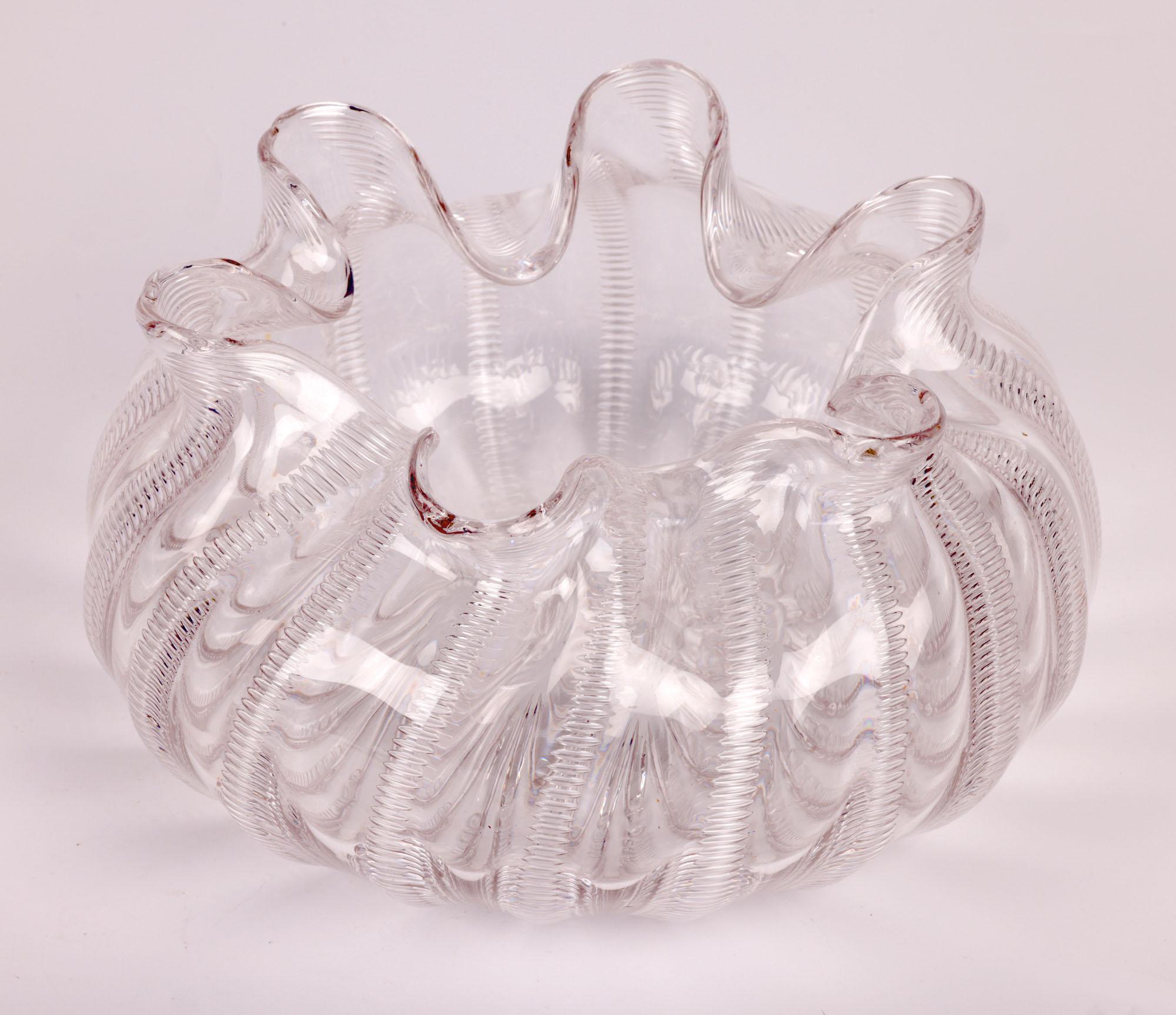 Late 19th Century Stevens & Williams Aesthetic Movement Jewel Pattern Glass Bowl For Sale