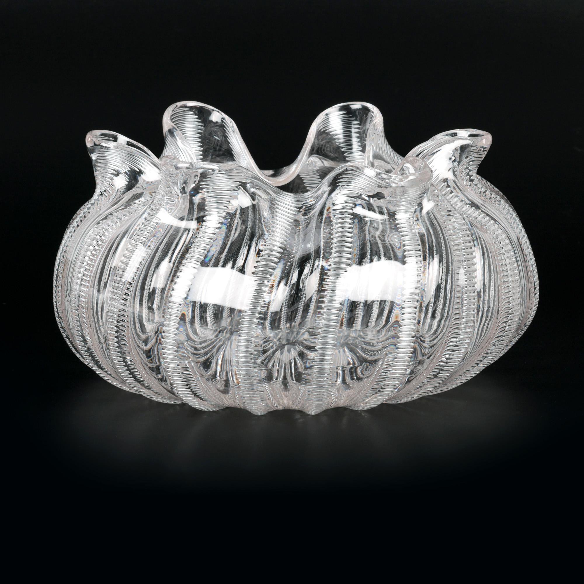 Stevens & Williams Aesthetic Movement Jewel Pattern Glass Bowl For Sale 1
