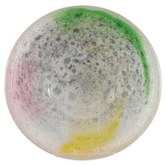 Stevens & Williams? Ciotola di vetro arcobaleno con bollicine di metà secolo