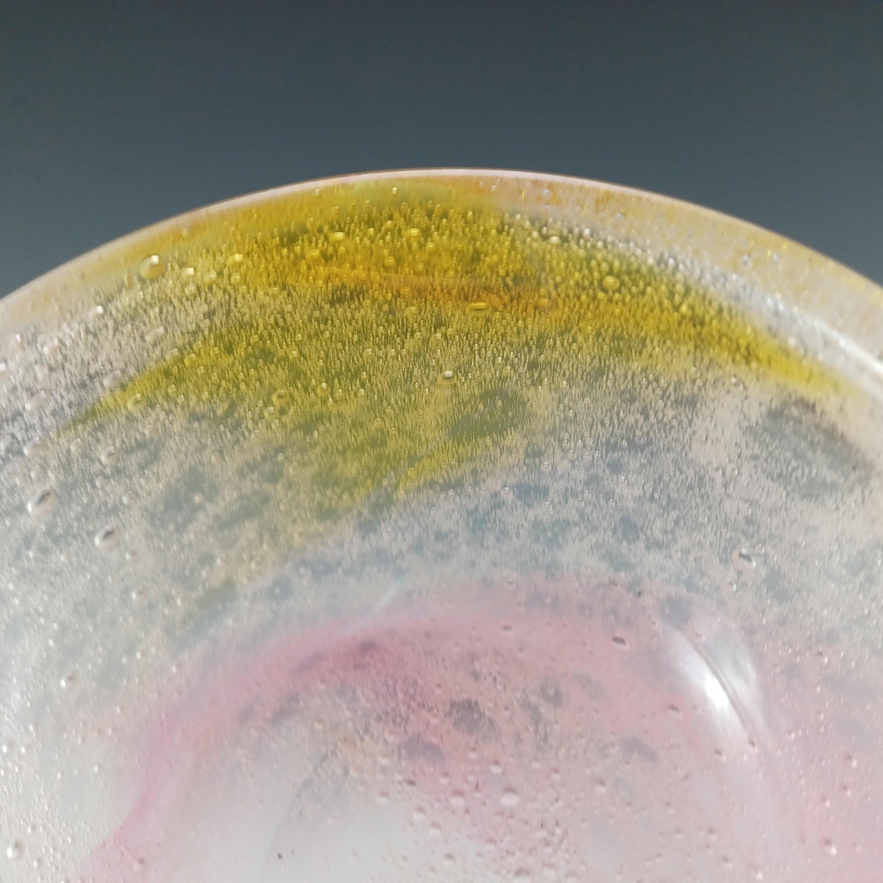 Stevens & Williams? Retro-Schale aus Bubbly-Regenbogen-Glas (Britisch) im Angebot