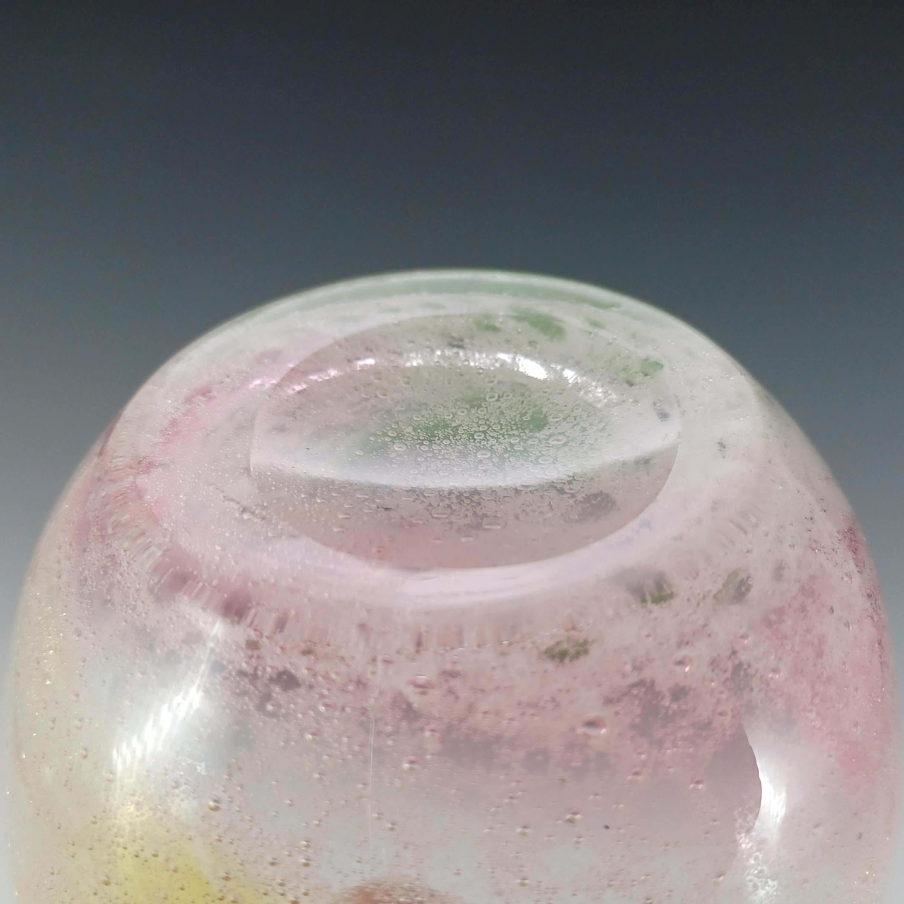Stevens & Williams? Retro-Schale aus Bubbly-Regenbogen-Glas im Angebot 1