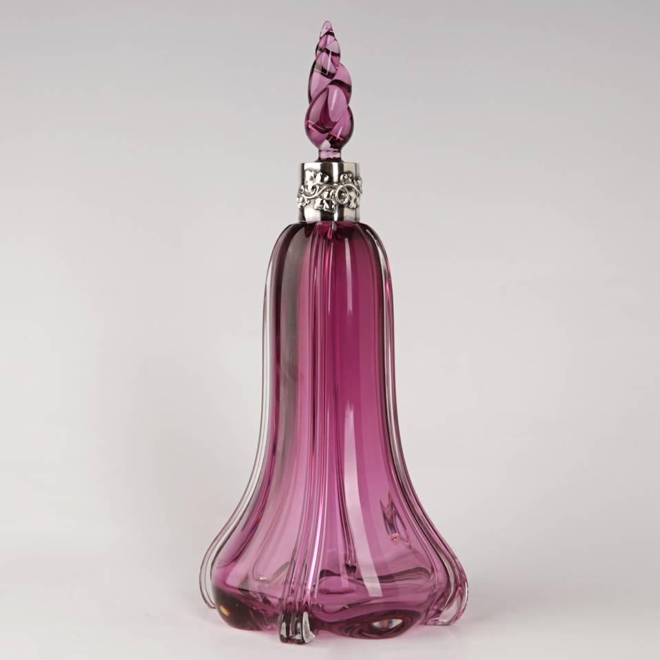 Crystal Stevens & Williams Sterling Mounted Decanter