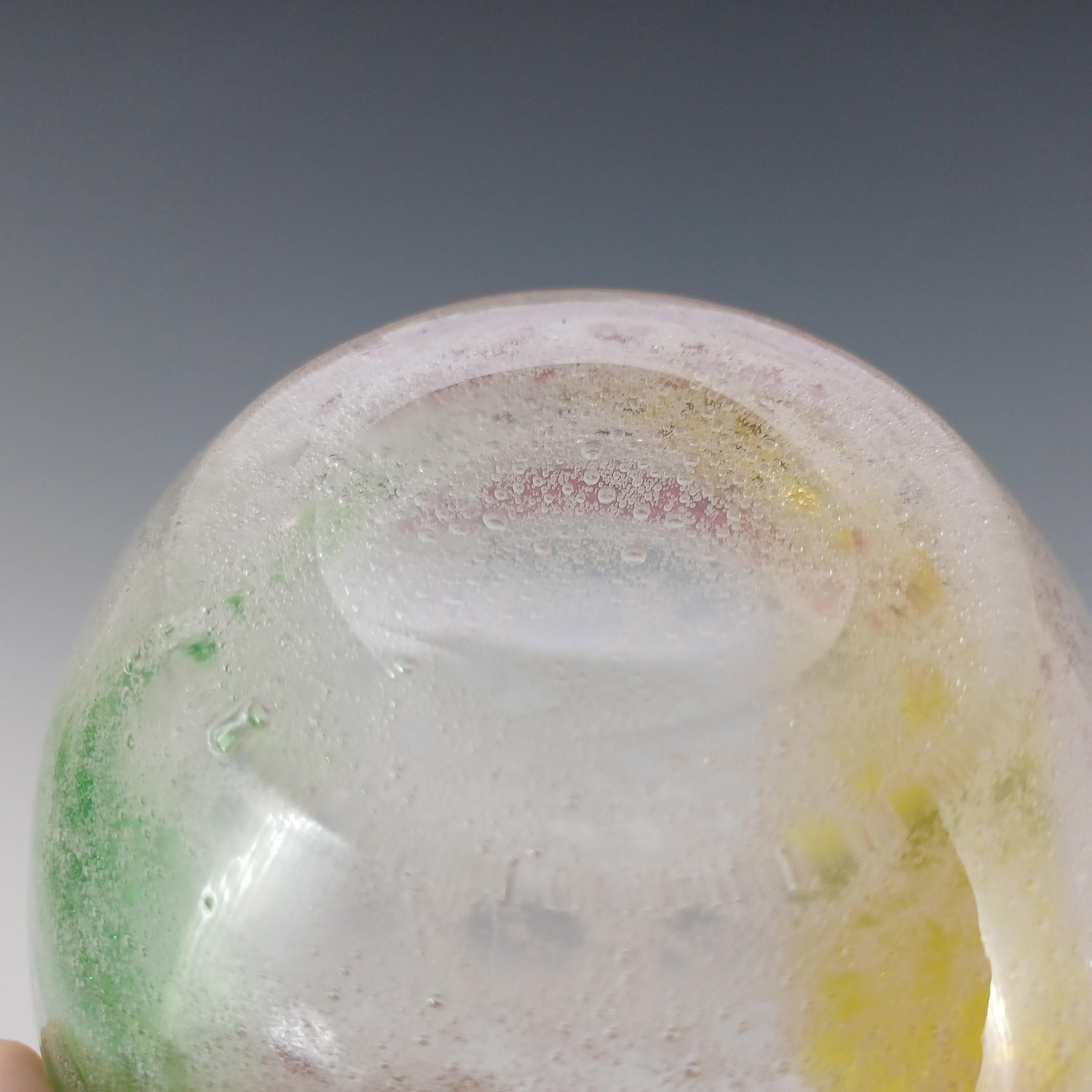 Stevens & Williams? Cuenco vintage de cristal arco iris burbujeante Vidrio en venta