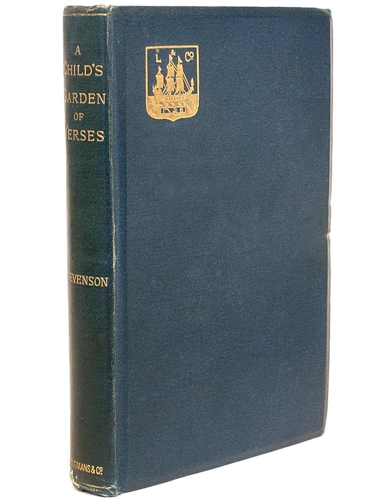 Author: Stevenson, Robert Louis. 

Title: A Child's Garden of Verses.

Publisher: London: Longmans, Green, and Co., 1885.

Description: First edition inscribed by stevenson's mother the benz copy. 1 vol., inscribed on the front endleaf soon