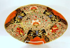 Stevenson & Hancock 19th Century Derby Hand-Painted Porcelain Imari Dessert Dish