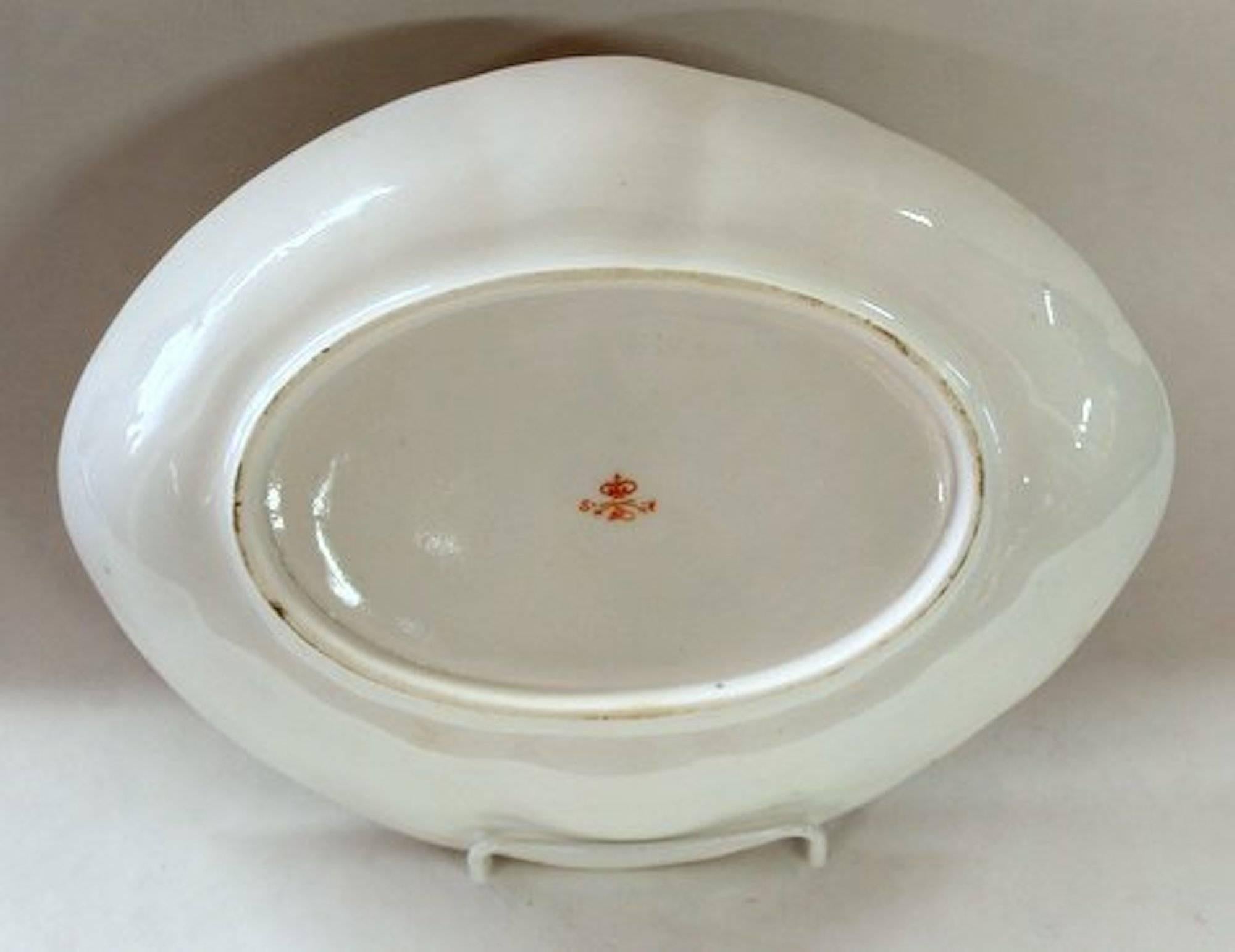 Stevenson & Hancock 19th Century Derby Hand-Painted Porcelain Imari Dessert Dish 1