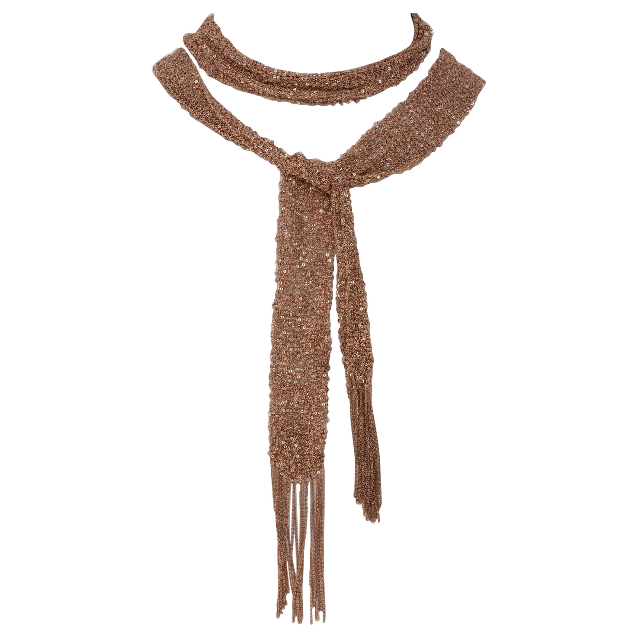 Stevie Wren 18k Rose Gold Plated Mesh Scarf