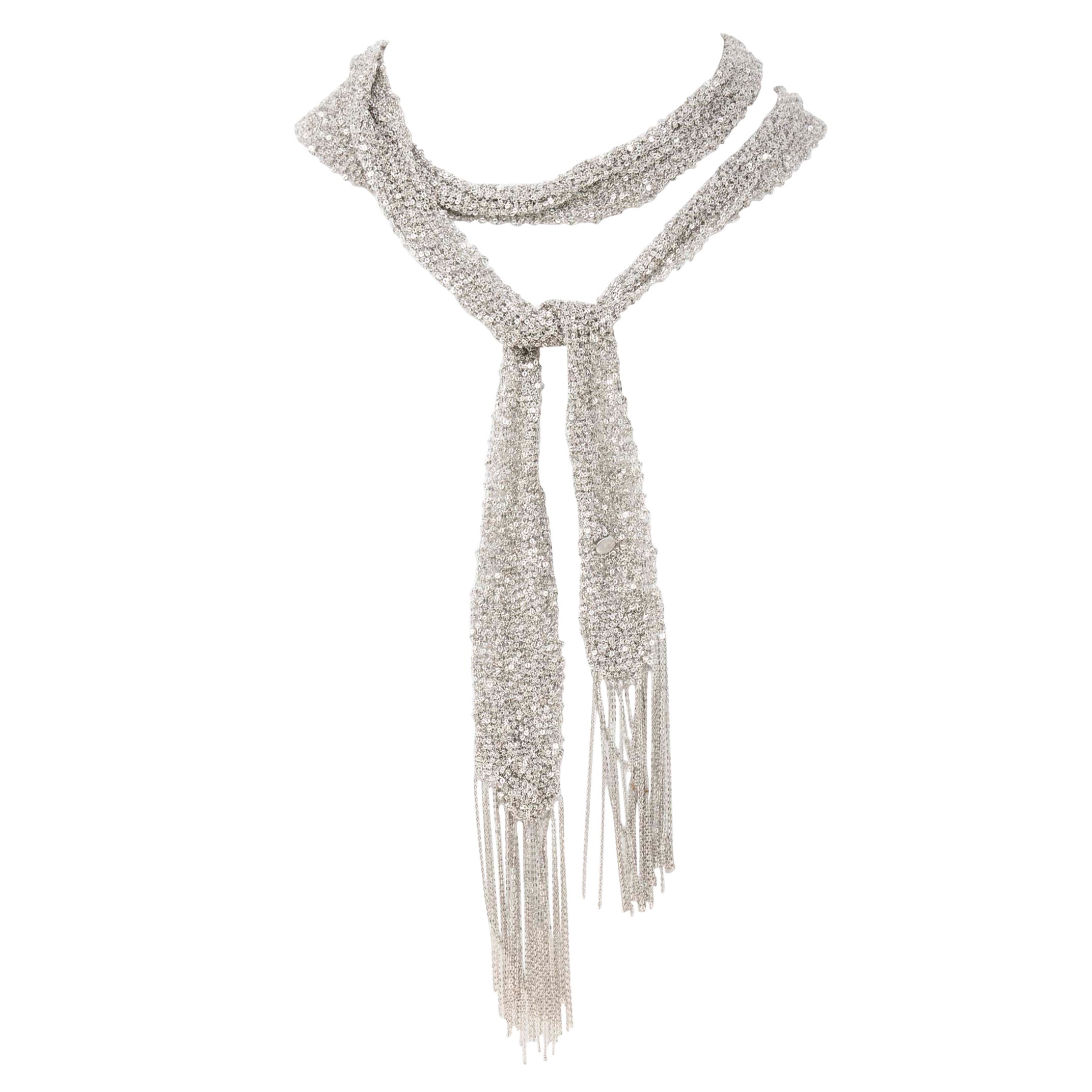 Stevie Wren Oxidized Silver Mesh Scarf