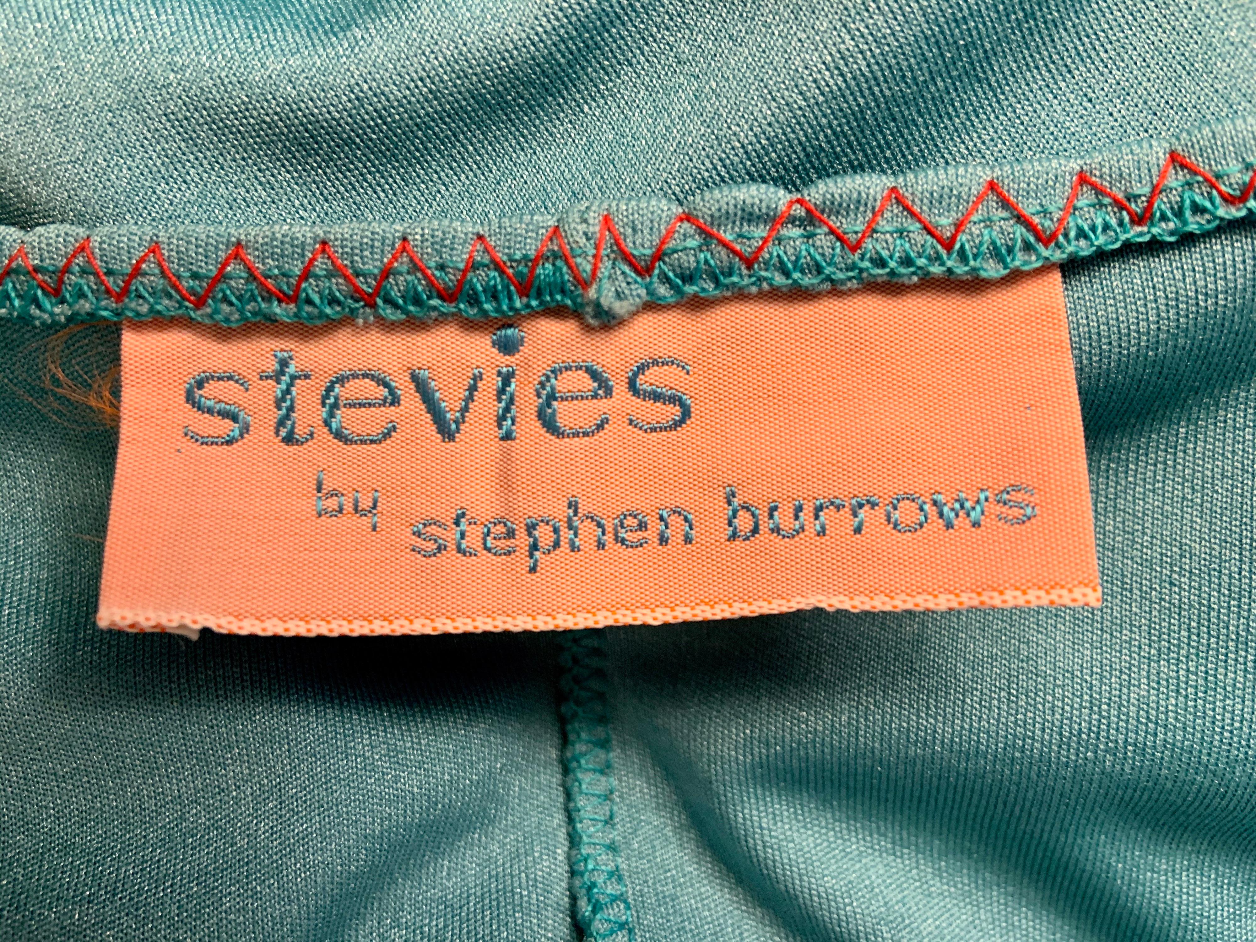 Stevies by Stephen Burrows Aqua Lingerie Dress with Signature Lettuce Edge Hem For Sale 6