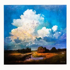 "Arcadia No.1" landscape painting and photography on panel