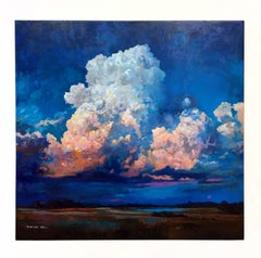 "Distant Thunder No.1" landscape painting and photography on panel