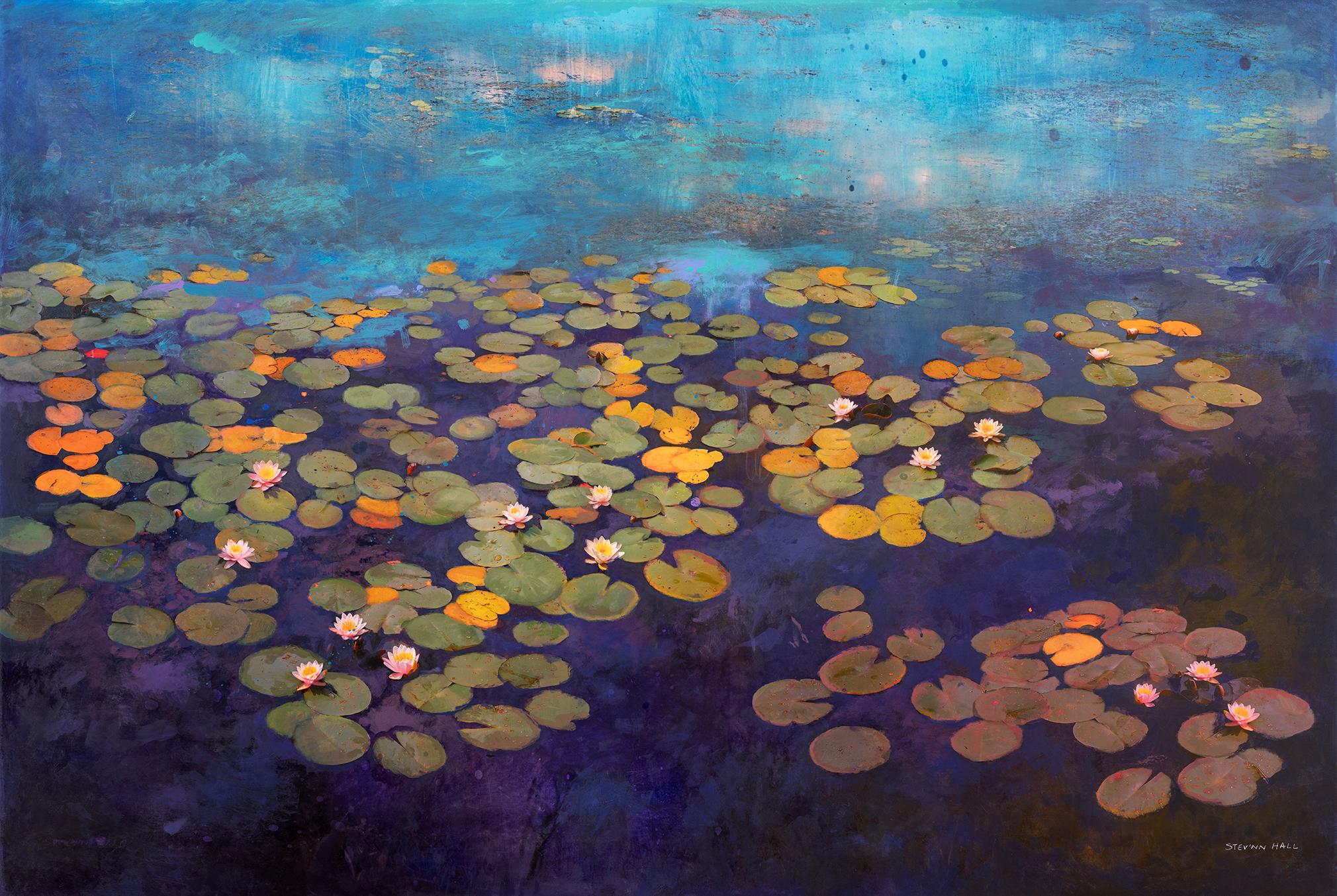 "Elysium No.1" peinture de paysage et photographie sur panneau