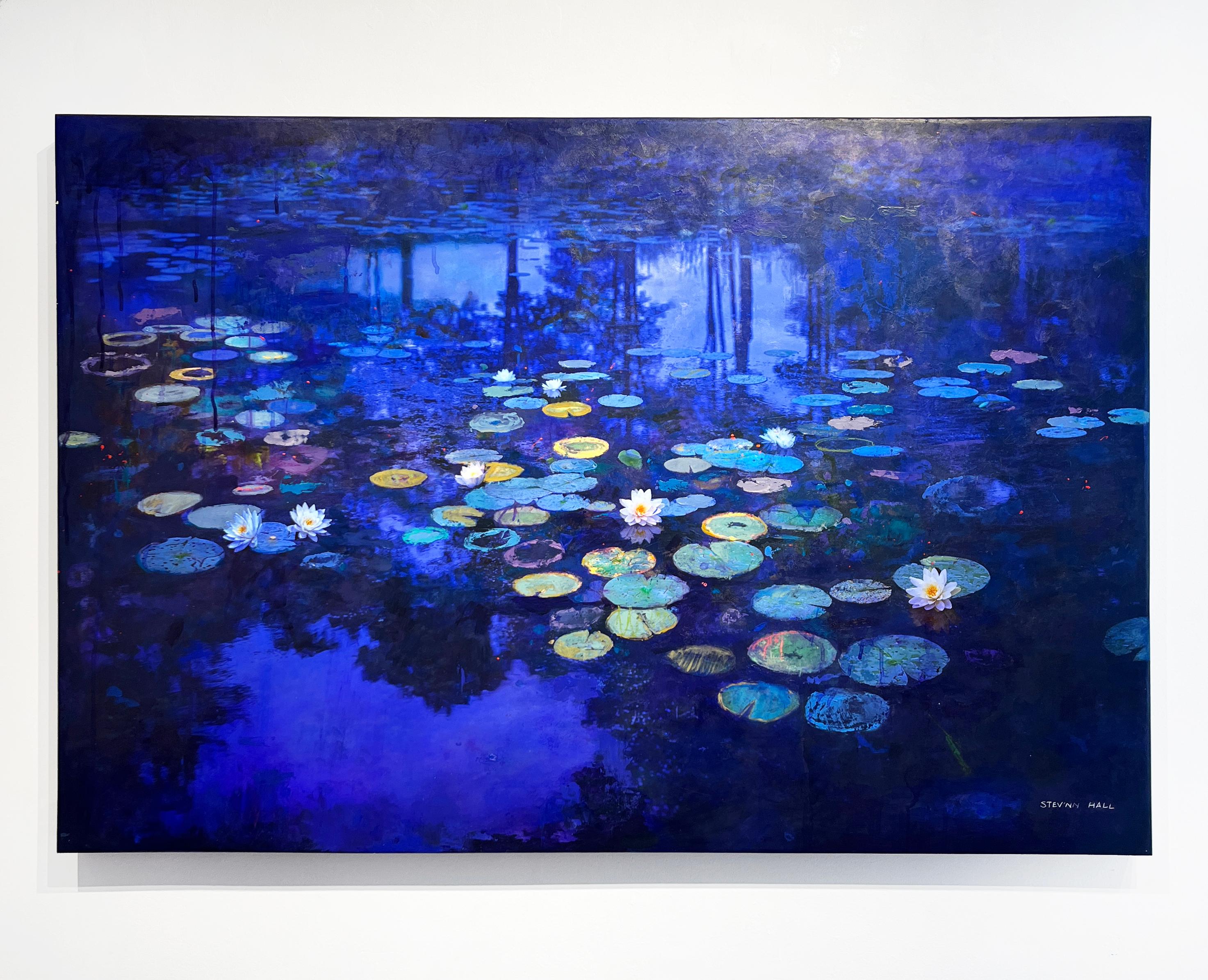 WHITE LOTUS No. 3 - Contemporary Mixed Media Art by Stev'nn Hall