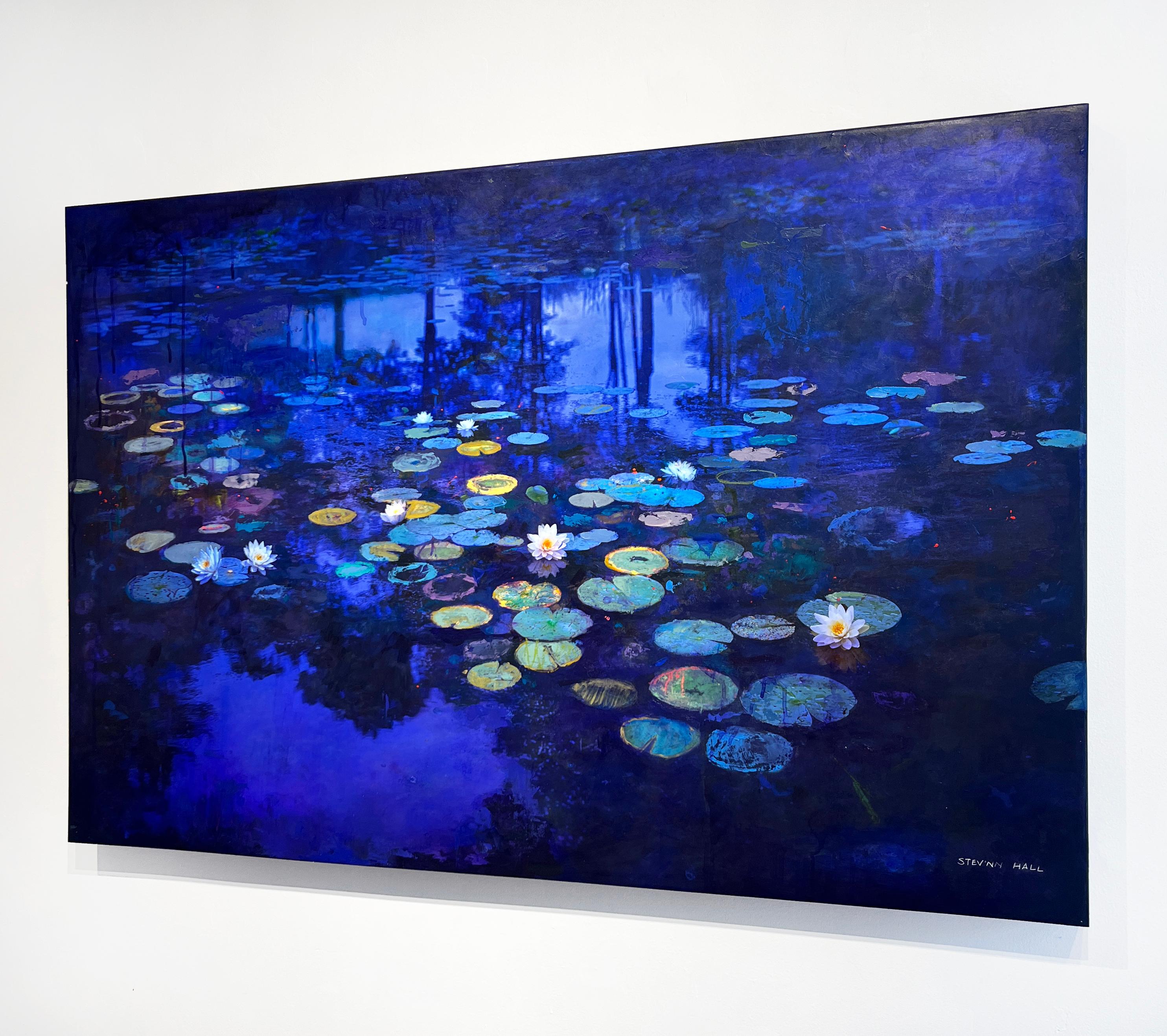 Artist:  Hall, Stev’nn
Title:  WHITE LOTUS No.3
Date:  2024
Medium:  Photography, Oil, Ink and pastel with textured matte surface on birch panel
Unframed Dimensions:  32
