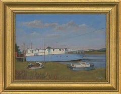 Stewart Charles Hine (1928-2018) - 1998 Oil, Houseboats on the Adur