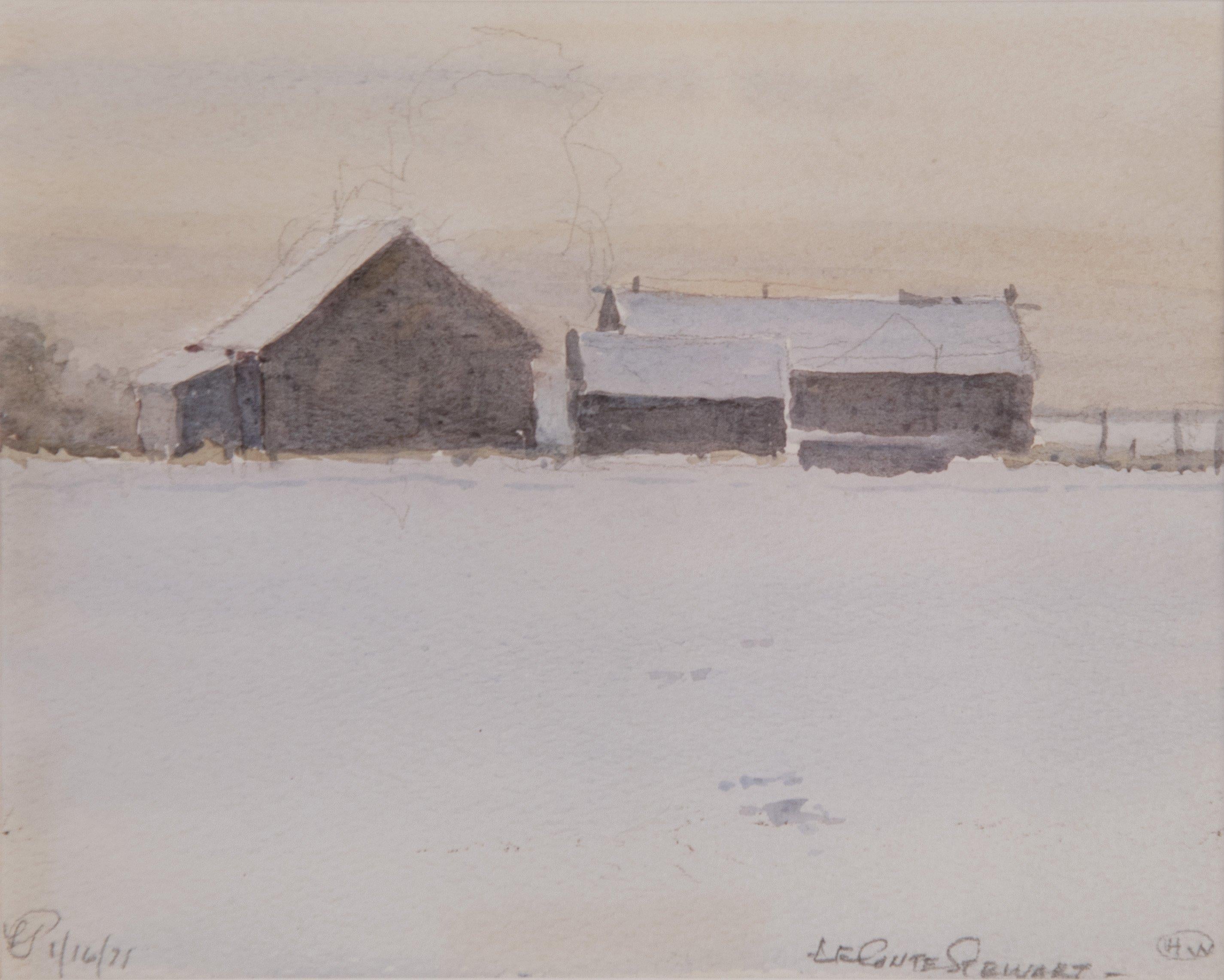 Peterson Old Farm, Winter - Painting by LeConte Stewart