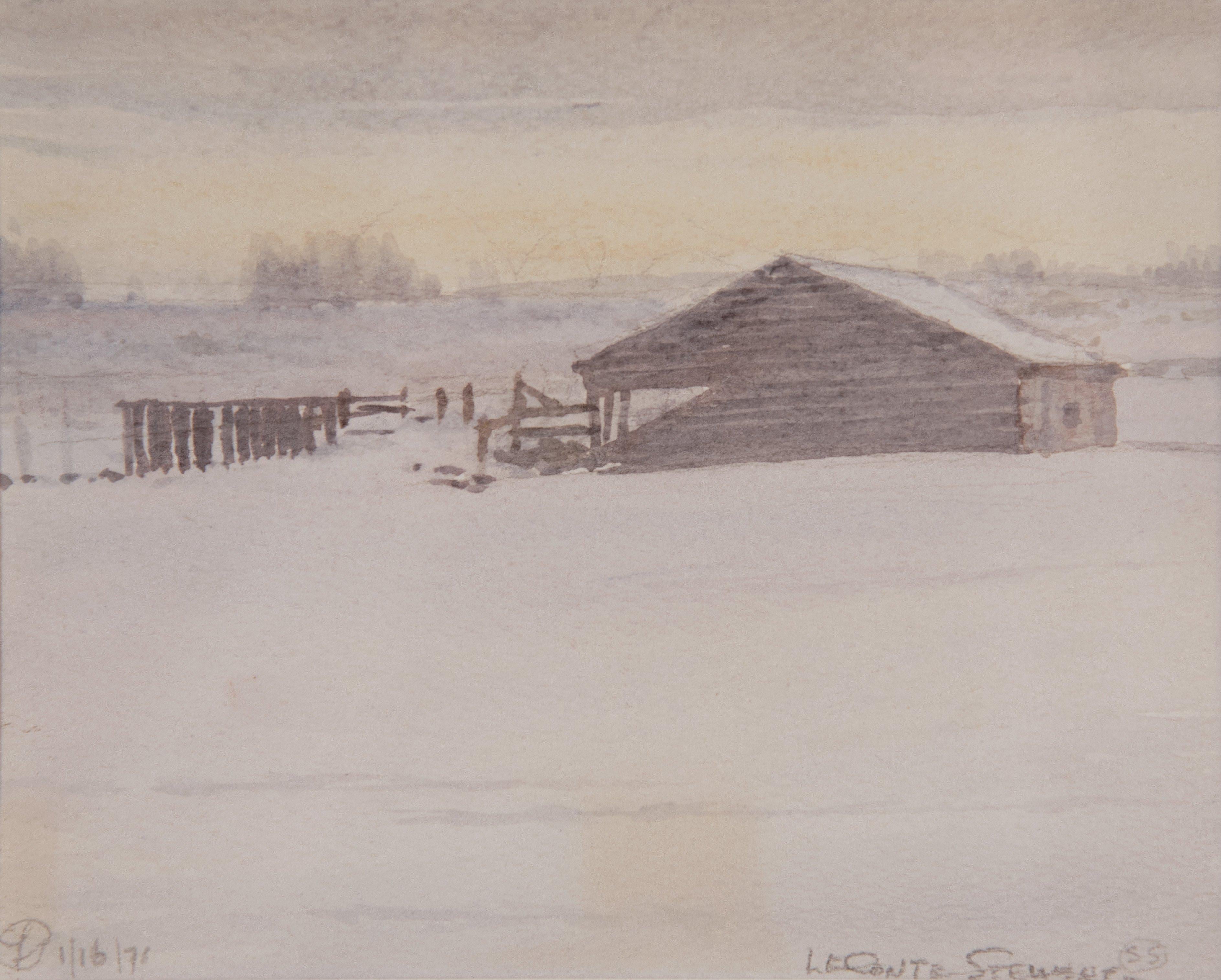 Peterson Shed, Winter - Painting by LeConte Stewart