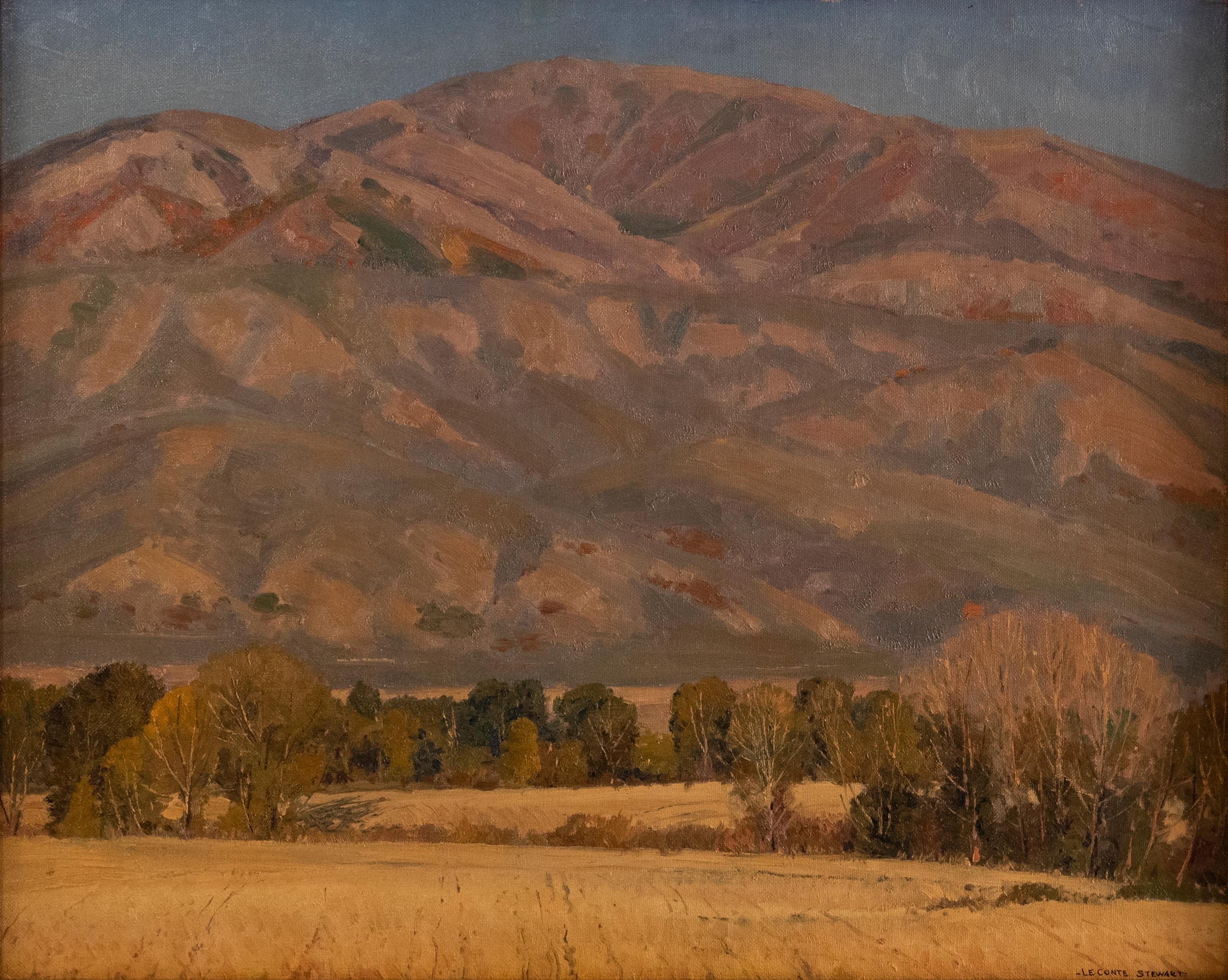 24 x 30 in. 

From a private Salt Lake City collection.

LeConte Stewart's prolific career was near its peak in 1940 when he produced iconic, masterful landscapes of the Northern Utah valleys, often featuring houses, barns, and mills. Many of these