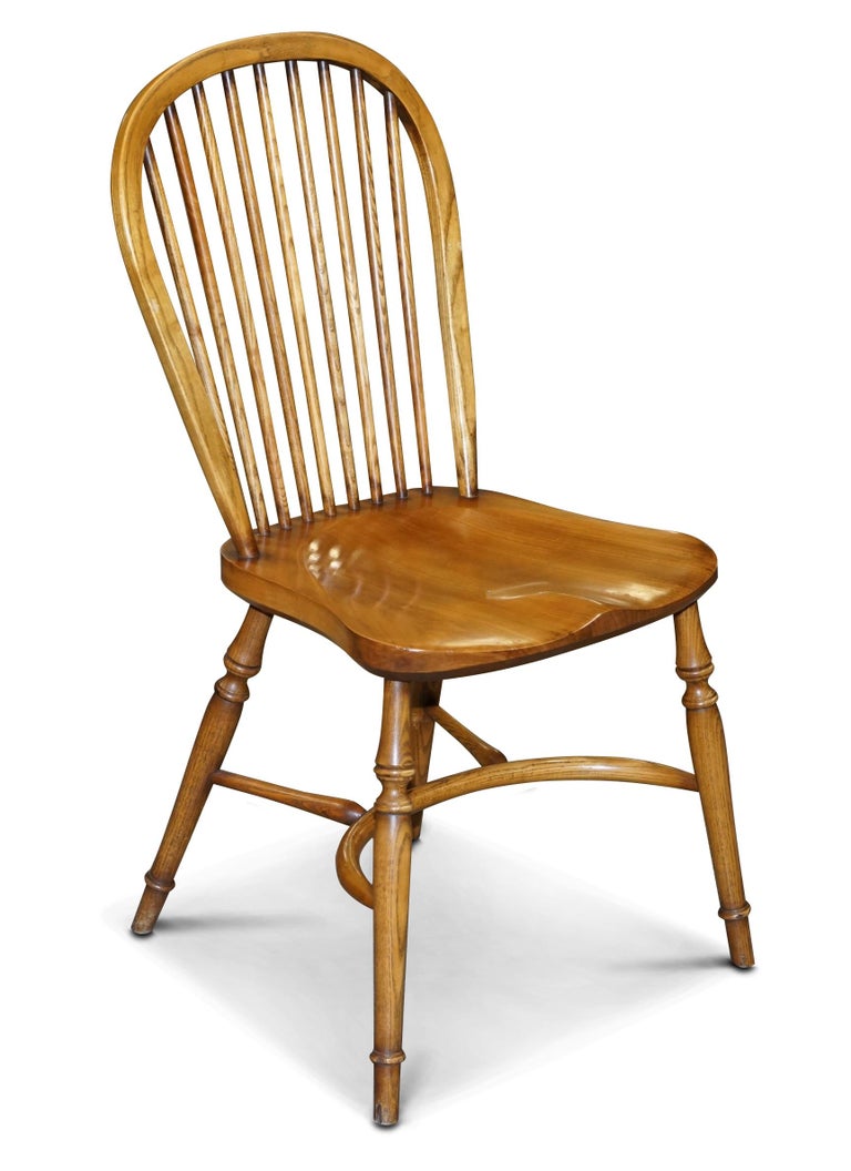 Stewart Linford Burr Yew and Elm Dining Table and 8 Windsor Chairs